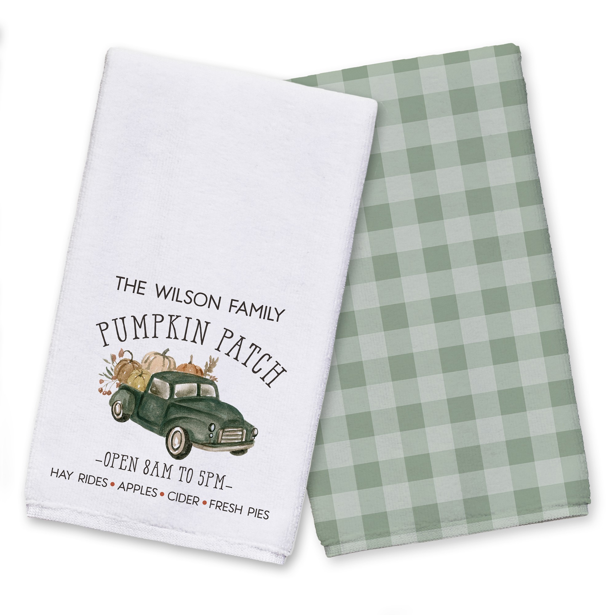 Family Pumpkin Patch Personalized  Towel Set