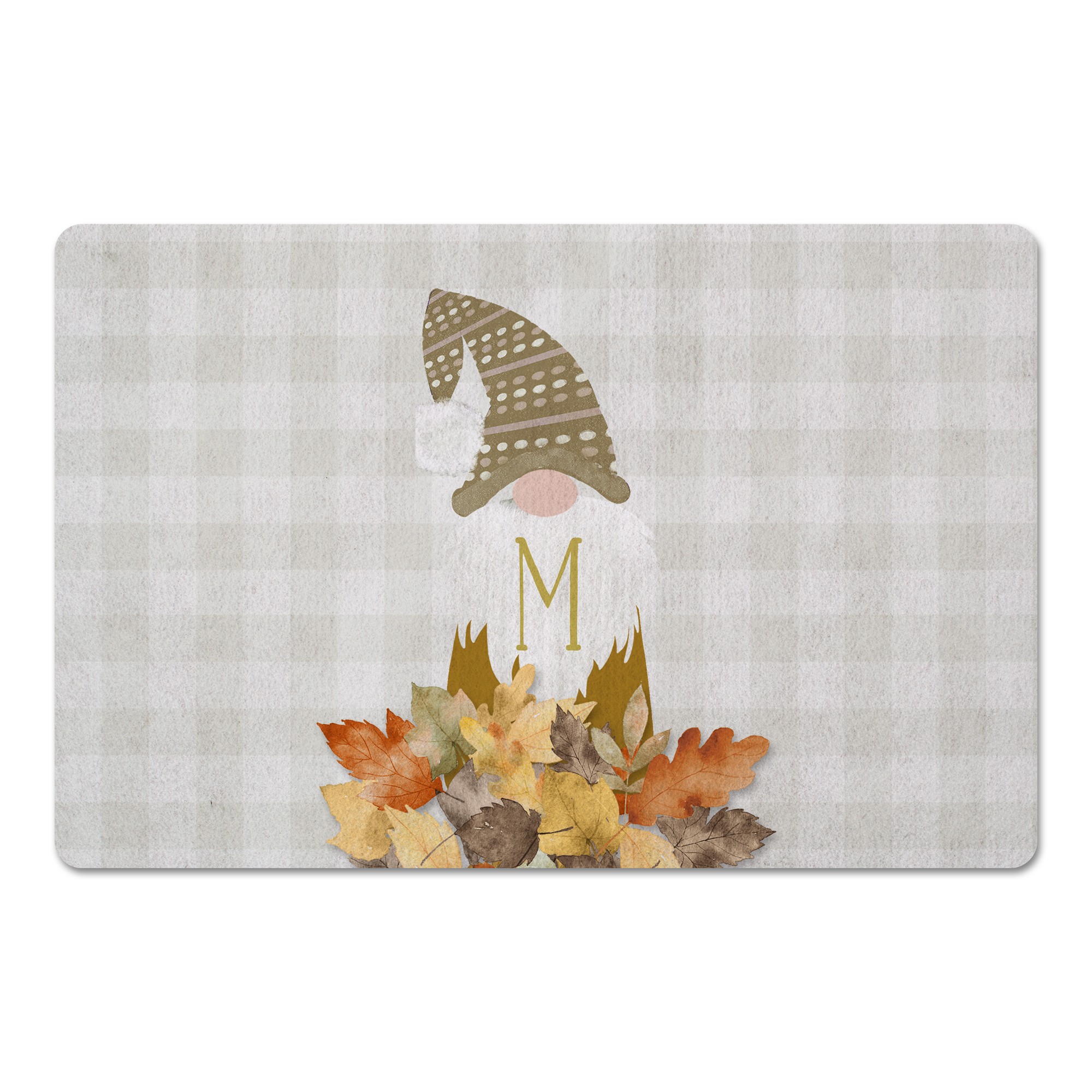 Fall Monogram Gnome Personalized 27x18 Floor Mat