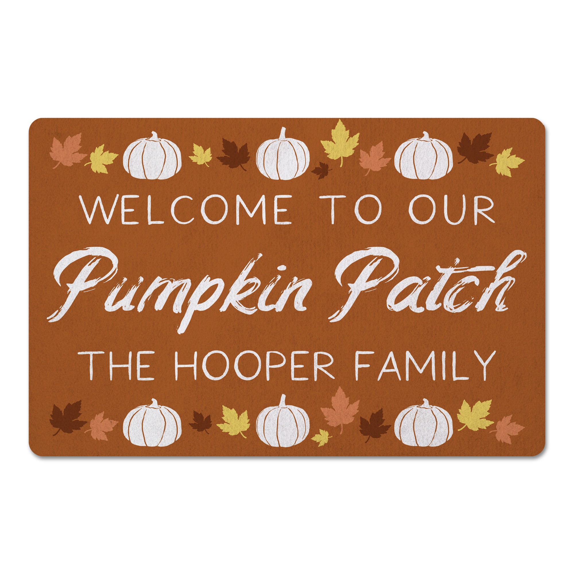Welcome to Our Pumpkin Patch Personalized 27x18 Floor Mat
