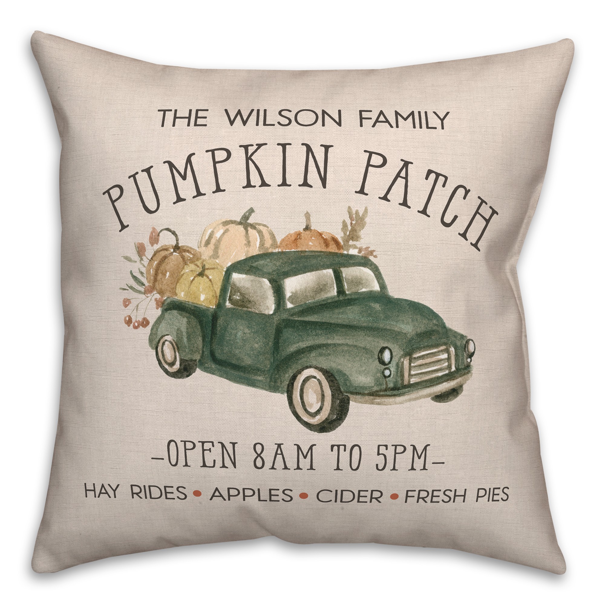 Family Pumpkin Patch Personalized 18x18 Indoor / Outdoor Pillow