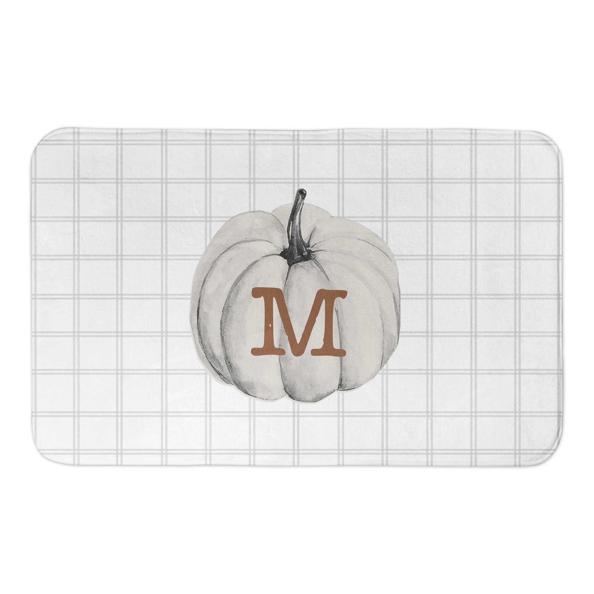 Monogram Pumpkin Check Personalized 34x21 Bath Mat