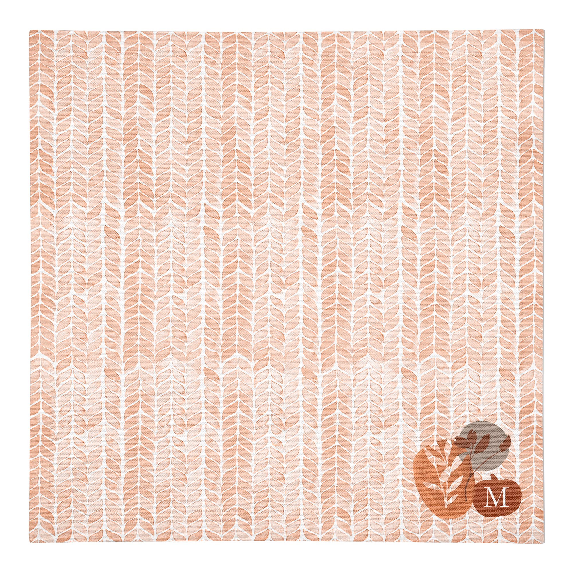 Simple Harvest Monogram Personalized 10x10 Cotton Twill Napkin