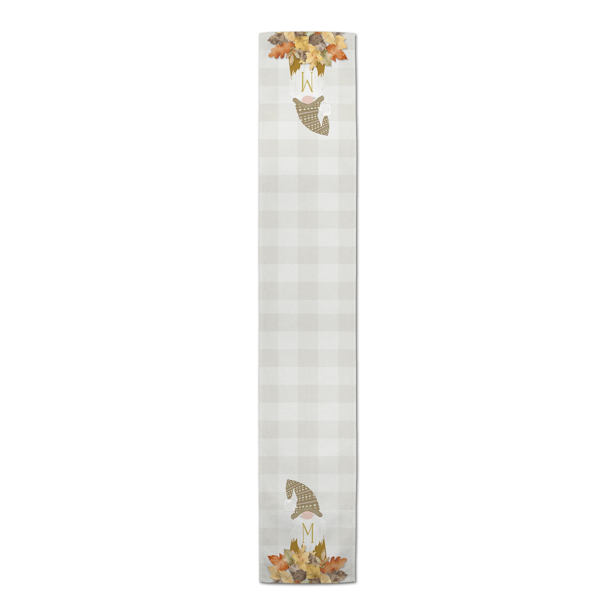 Fall Monogram Gnome Personalized 16x90 Cotton Twill Runner