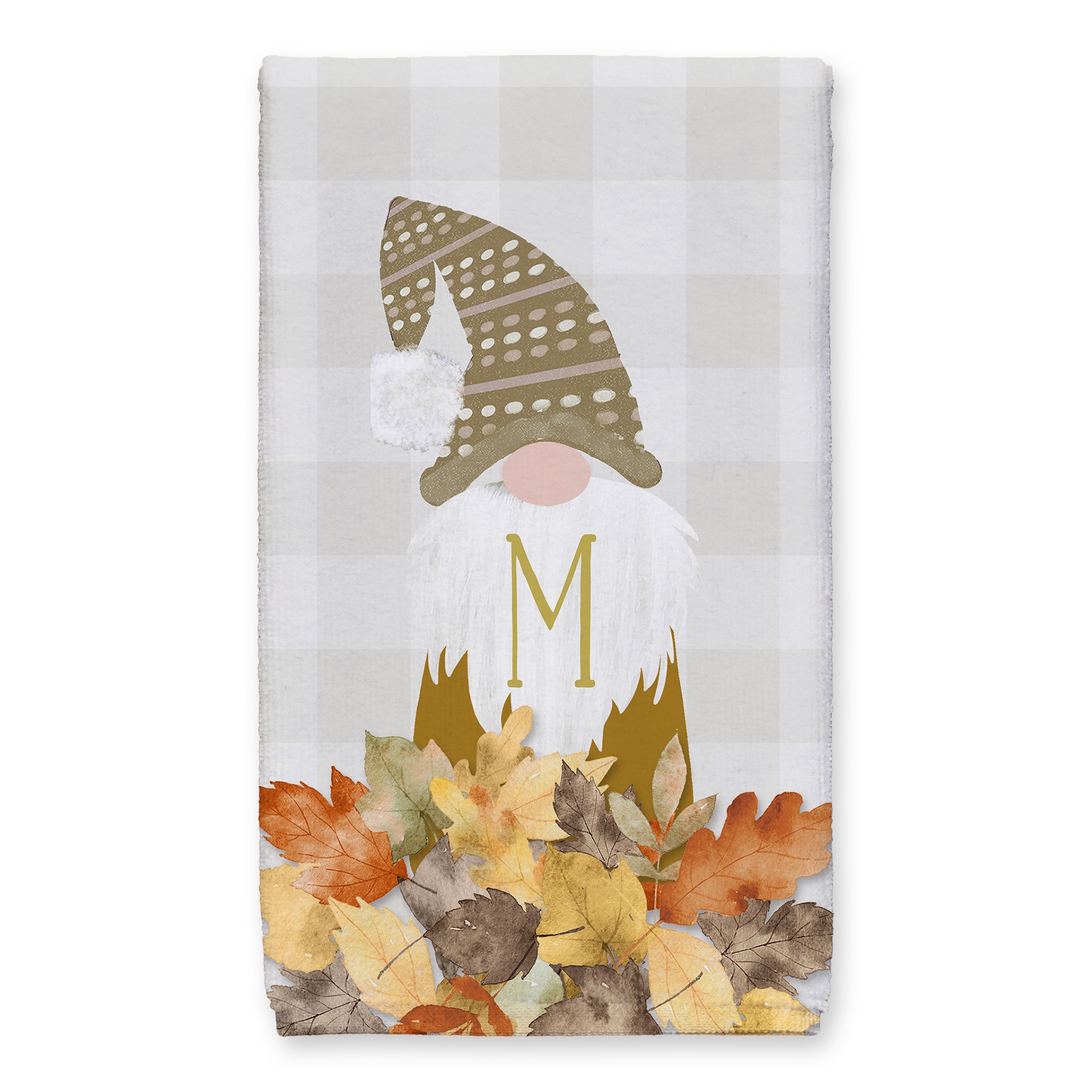 Fall Monogram Gnome Personalized 16x25 Towel