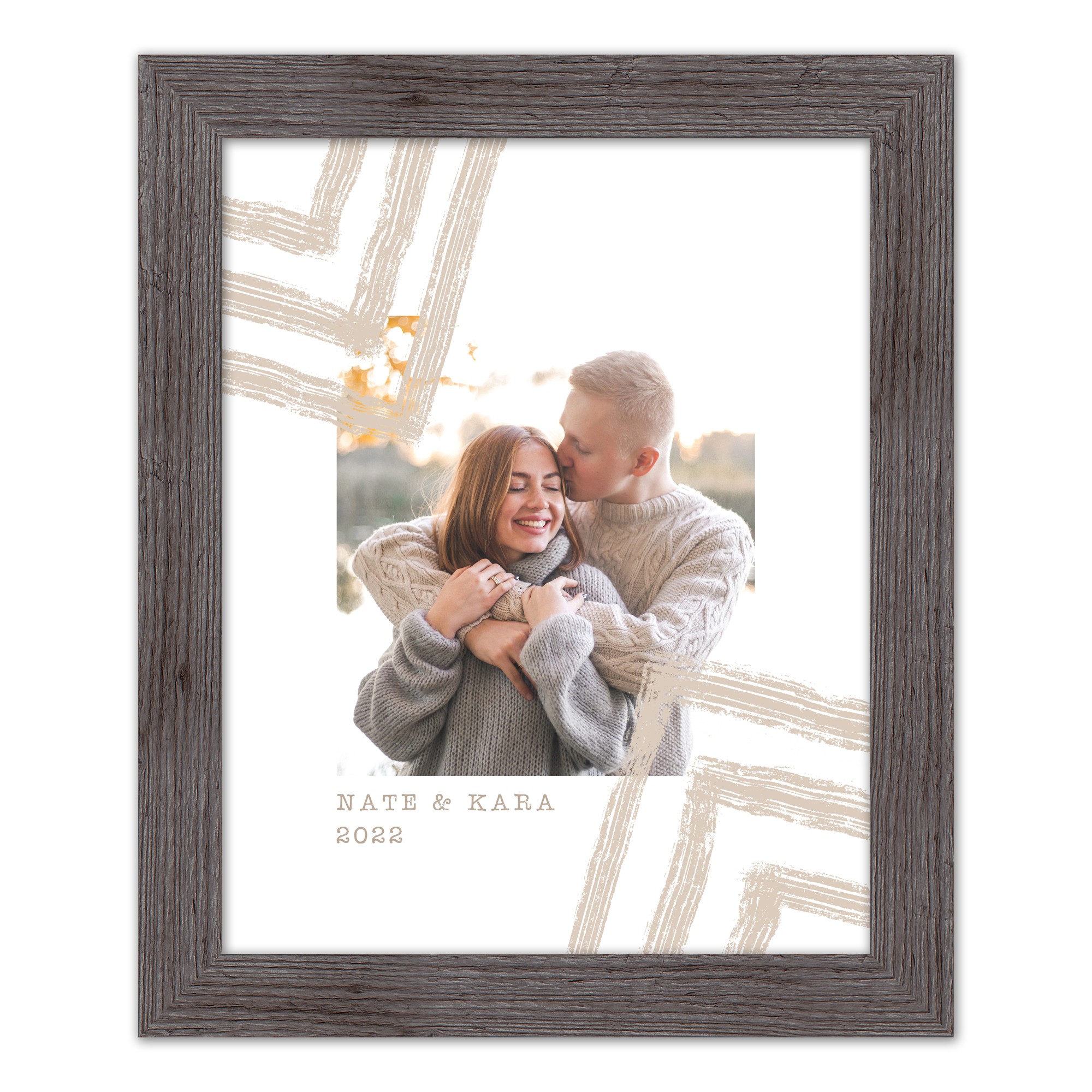 Neutral Zags Personalized 16 x 20 Western Gray Framed Print