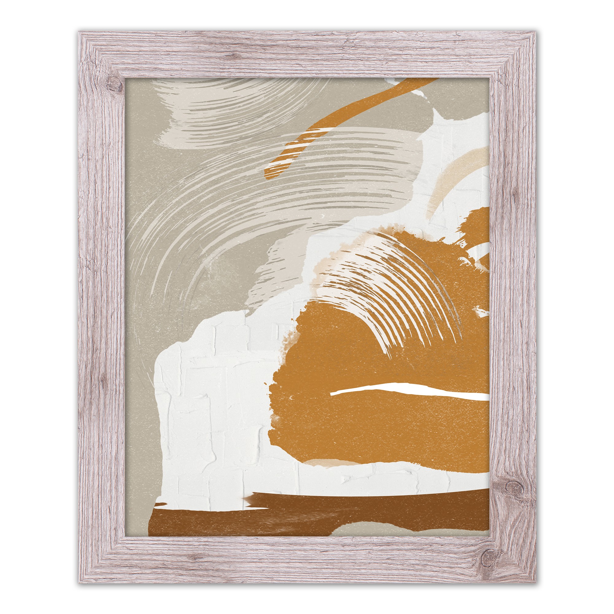 Fall Abstract 16 x 20 Western White Framed Print