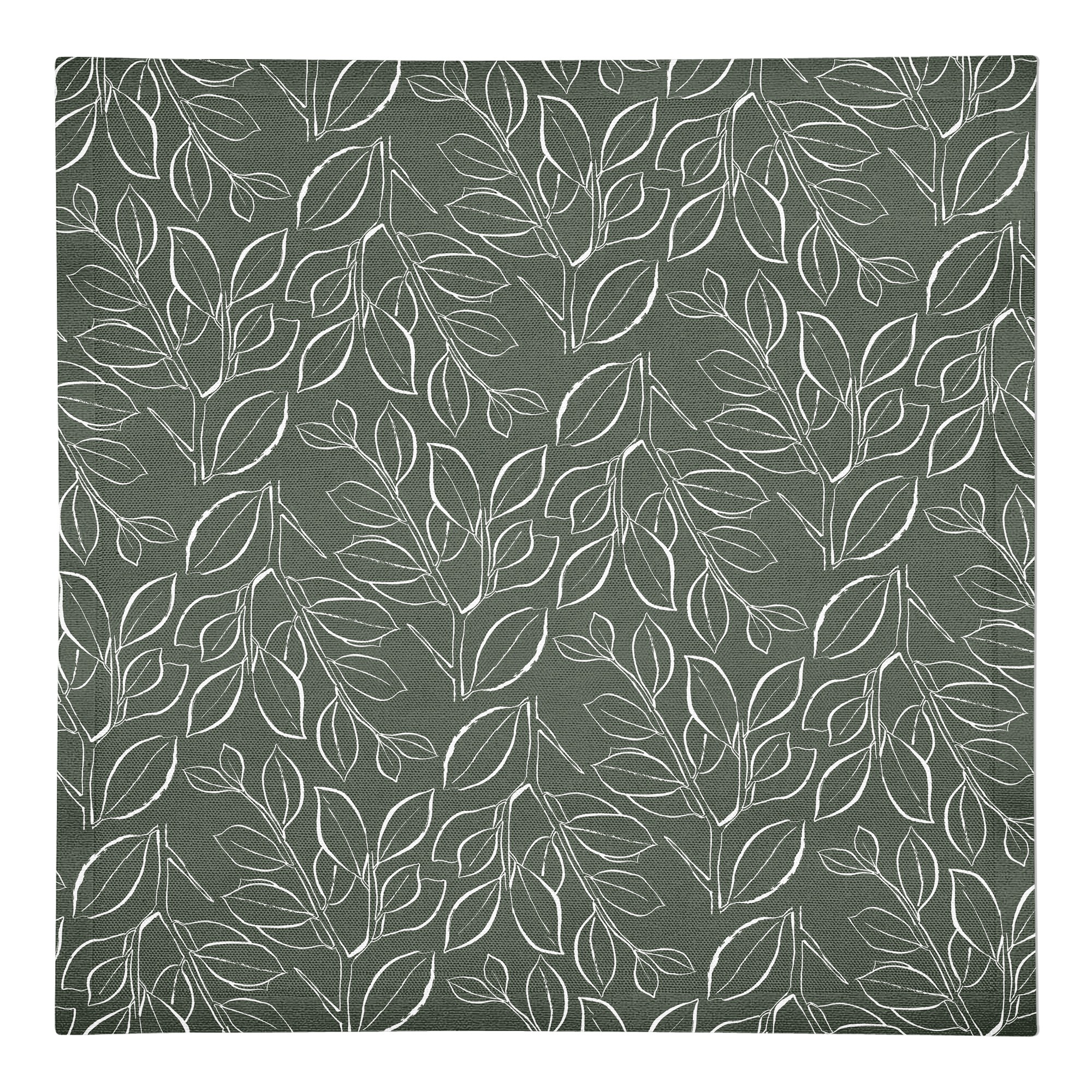Sage Lined Leaves 10 x 10 Cotton Twill Napkin