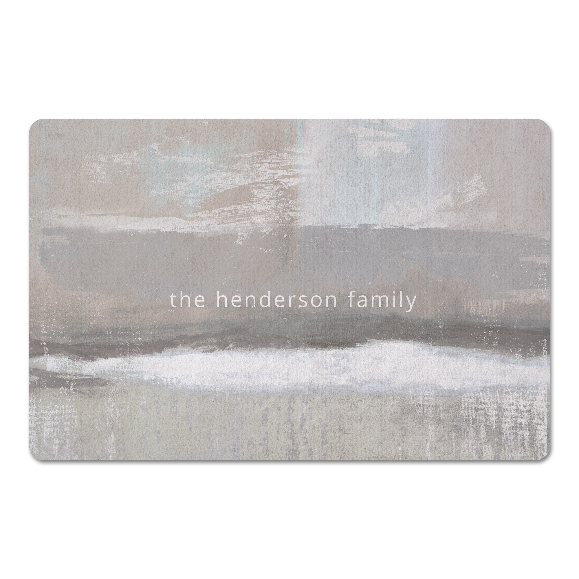 Greige Abstract Personalized 18 x 27 Floor Mat