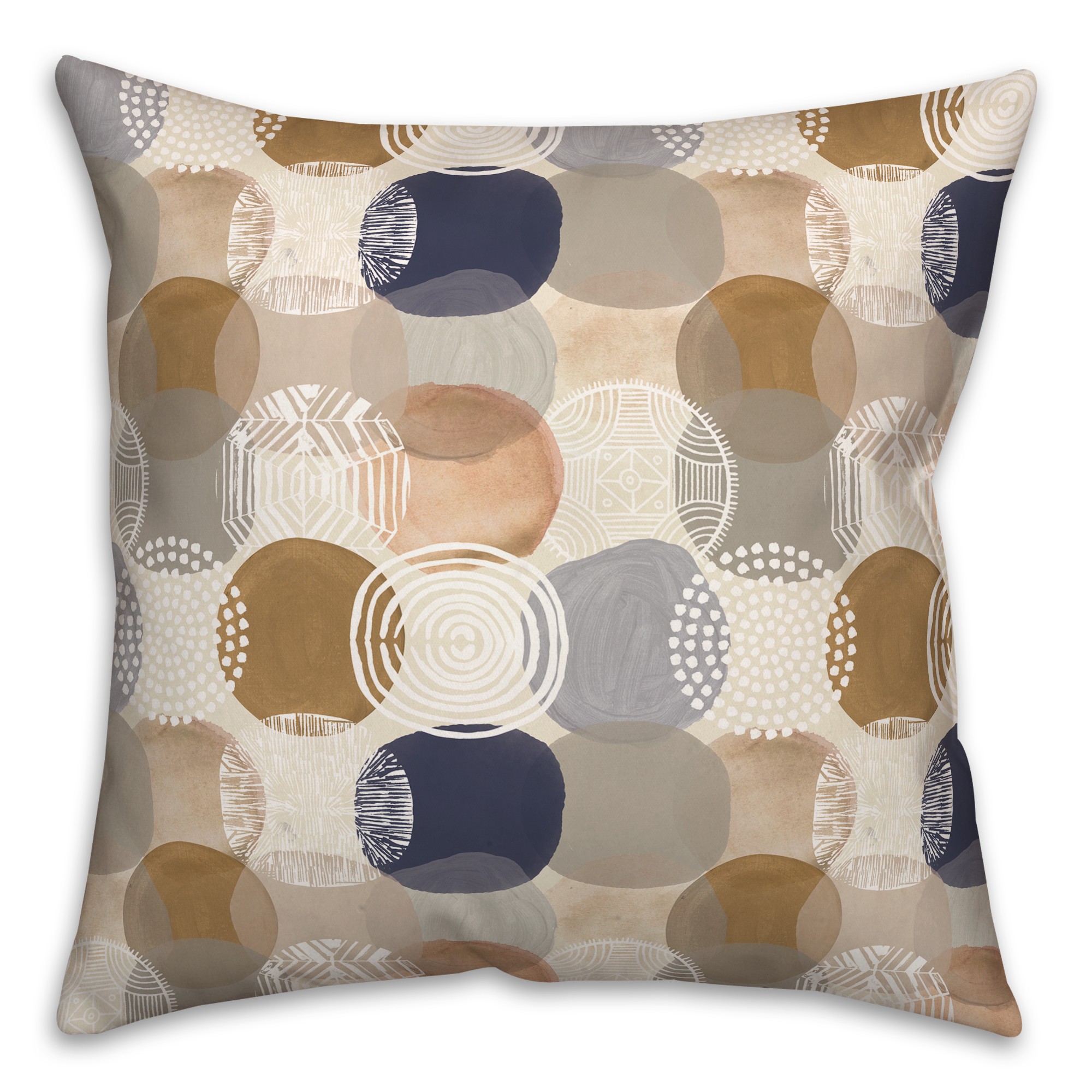Fall Abstract Circles 18 x 18 Indoor / Outdoor Pillow