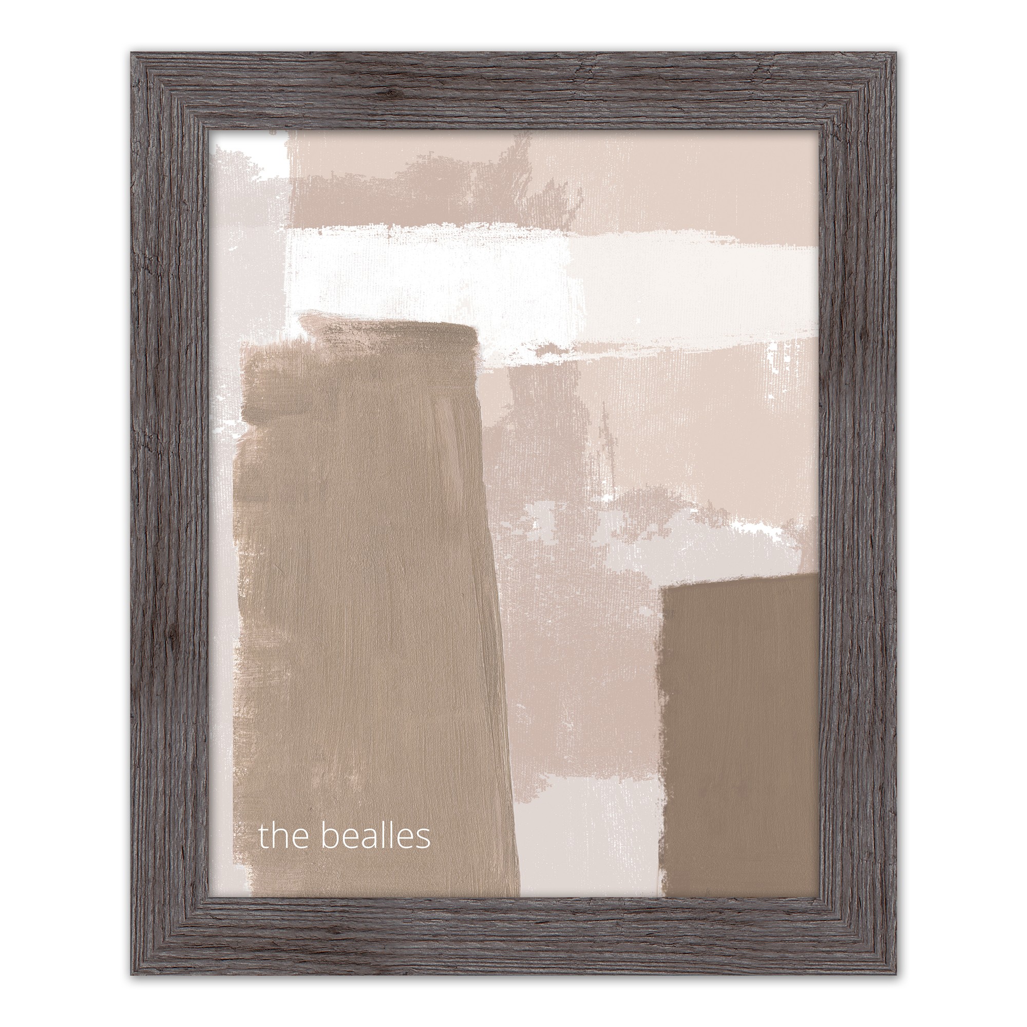 Neutral Painty Abstract Personalized 16 x 20 Western Gray Framed Print