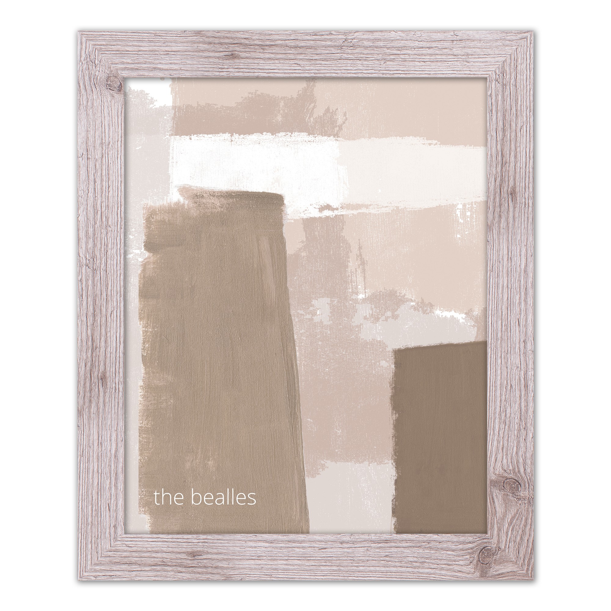 Neutral Painty Abstract Personalized 16 x 20 Western White Framed Print