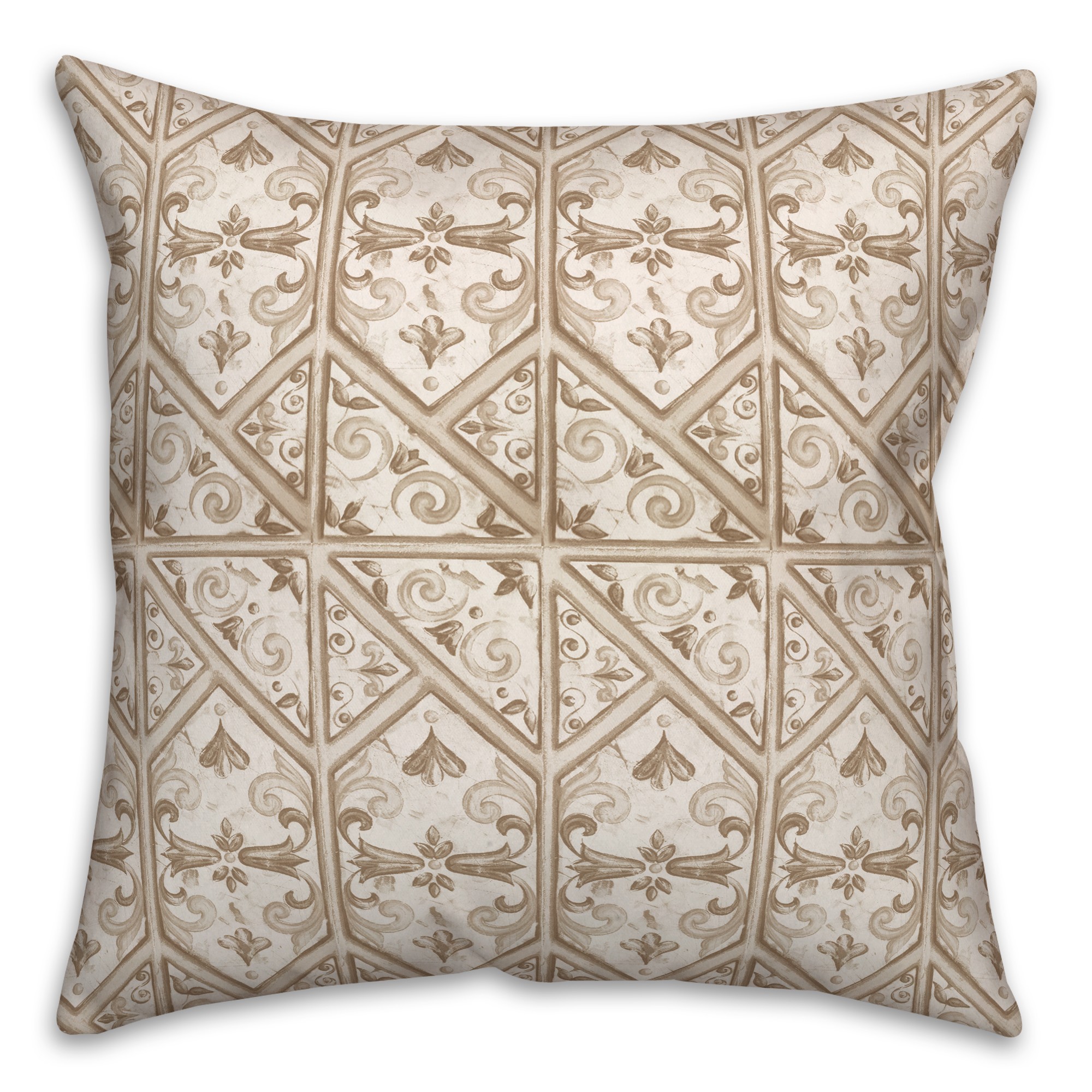 Regal Cream Pattern 18 x 18 Indoor / Outdoor Pillow