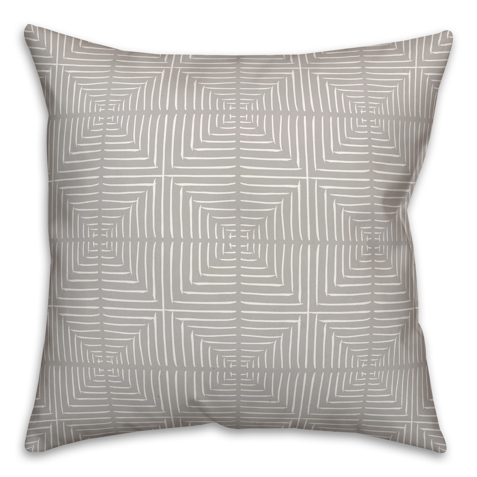 Gray Geo Diamonds 18 x 18 Indoor / Outdoor Pillow