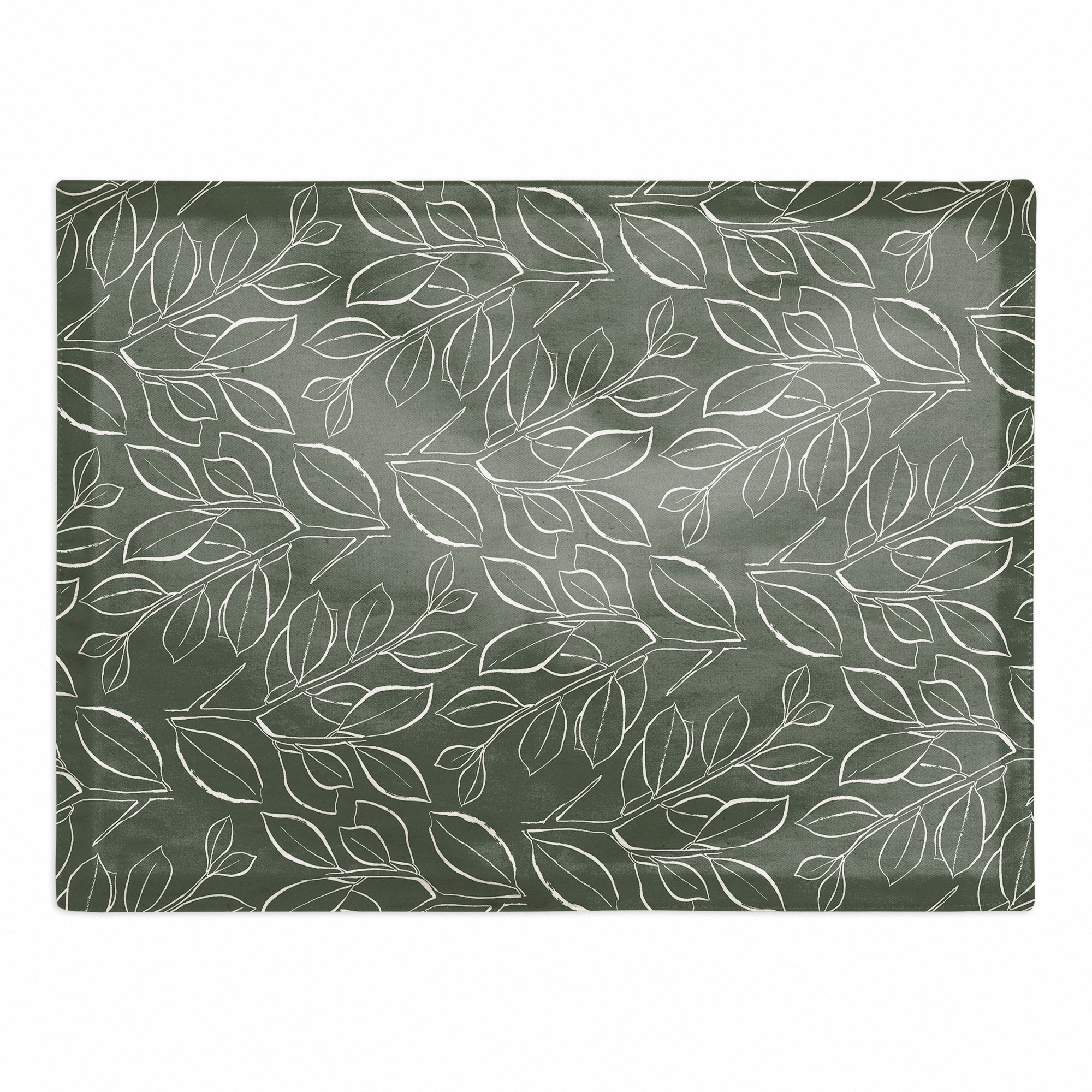 Sage Lined Leaves 14 x 18 Cotton Twill Placemat