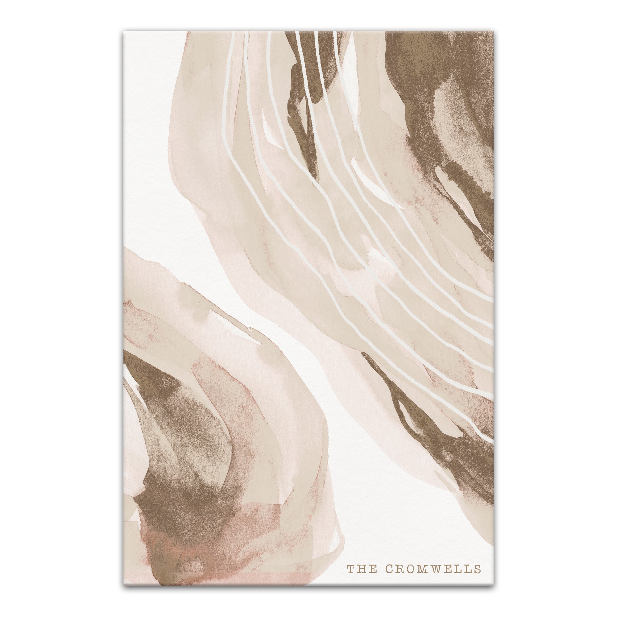Flowy Brown Abstract Personalized 20 x 30 Canvas Wall Art