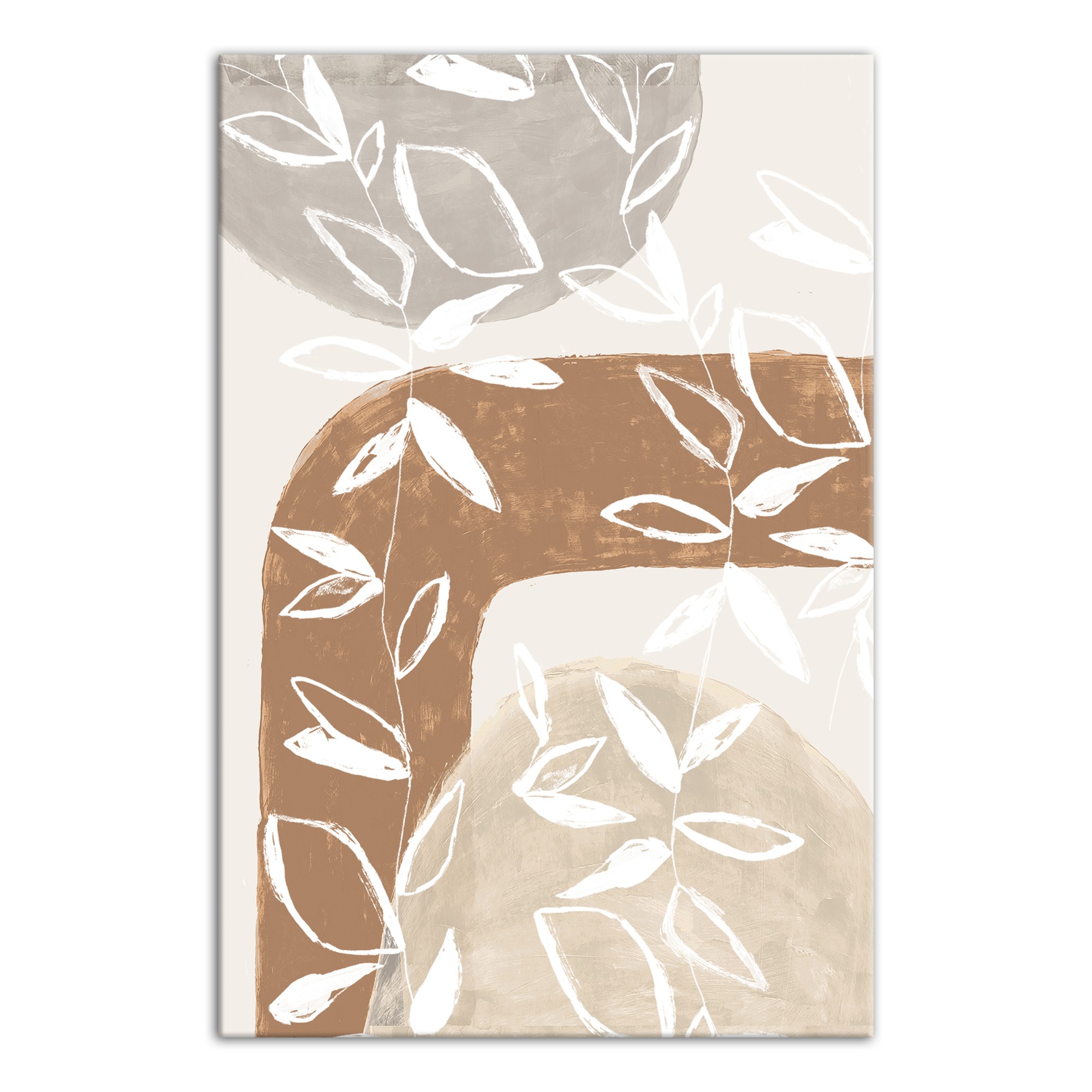 Abstract Neutral Flowers 12 x 18 Canvas Wall Art