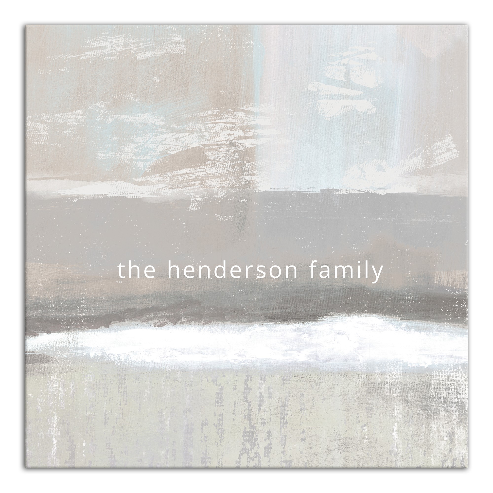 Greige Abstract Personalized 16 x 16 Canvas Wall Art