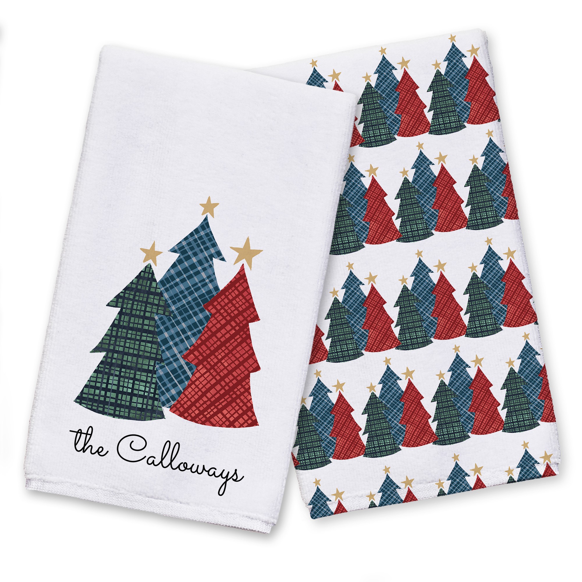 Christmas Tree Trio Personalized 16 x 25 Towel