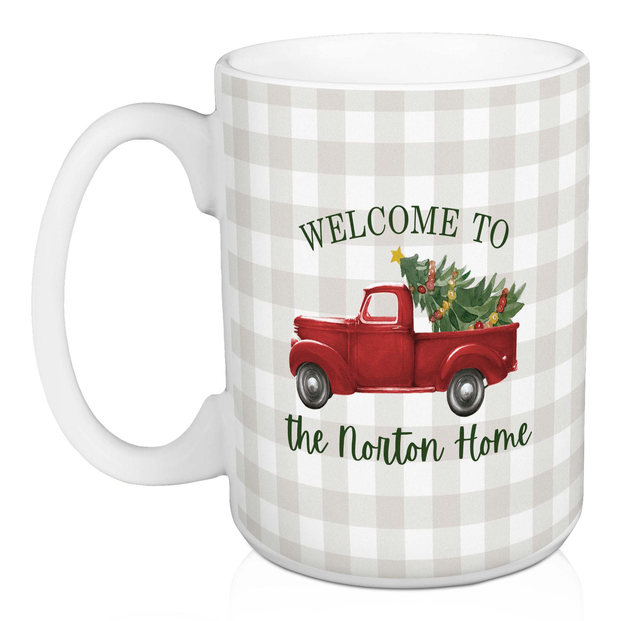 Welcome Christmas Truck Personalized 5 x 4.62 Mug
