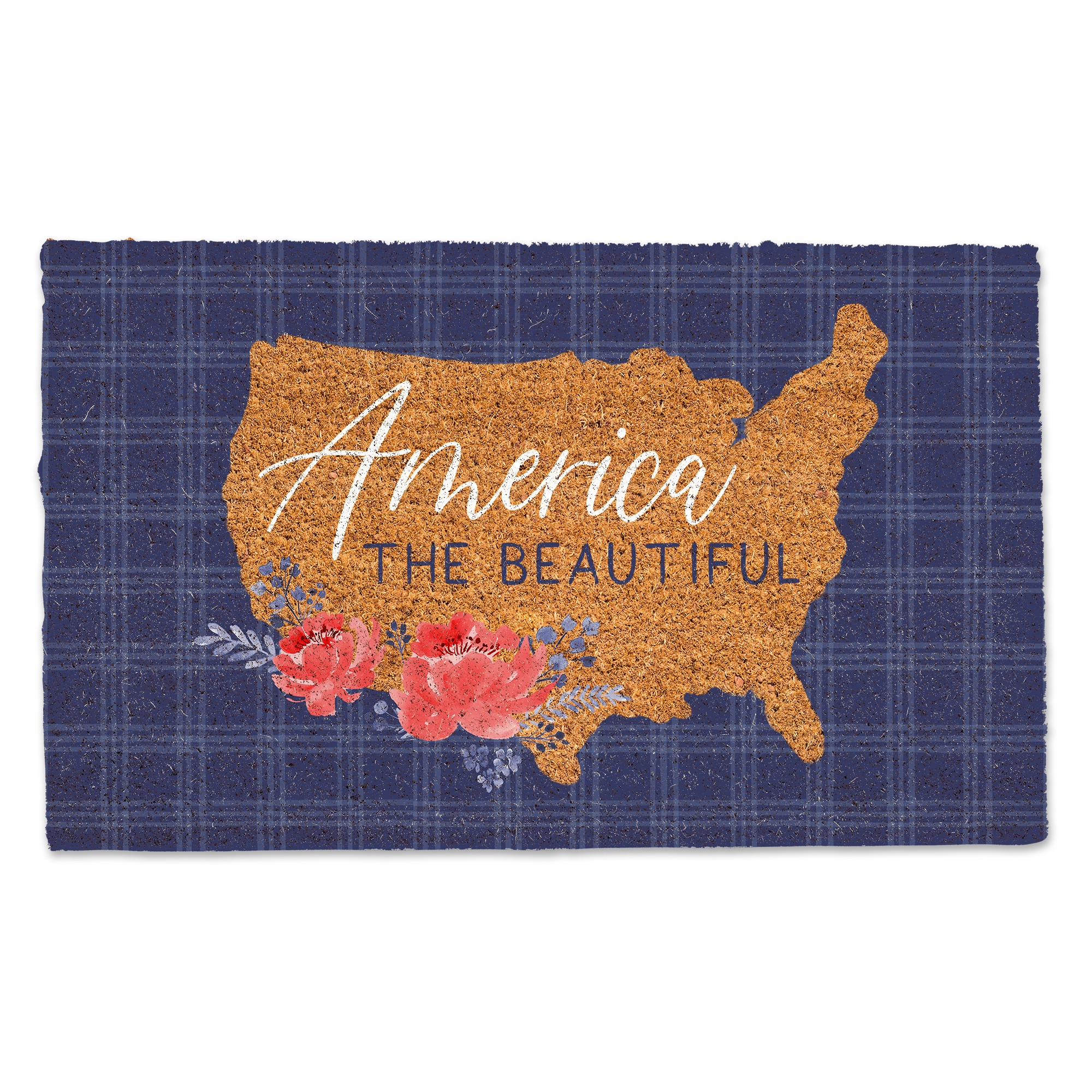 America the Beautiful Plaid 30 x 18 Door Mat