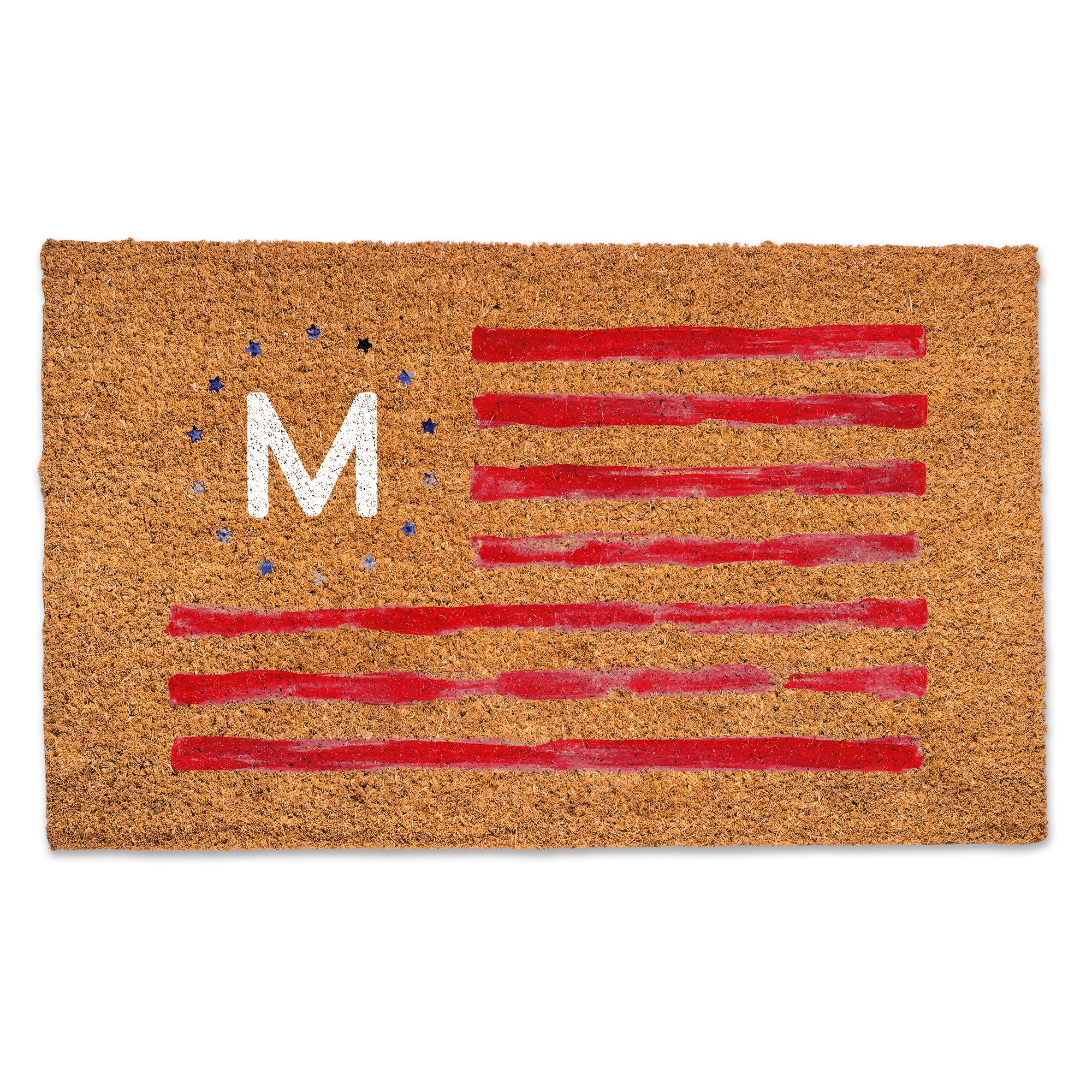 Flag Monogram Personalized 30 x 18 Door Mat