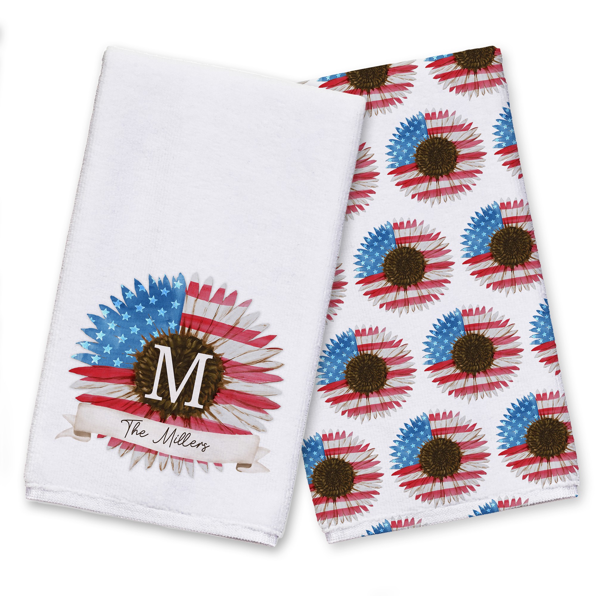 Sunflower Monogram Personalized 16 x 25 Towel