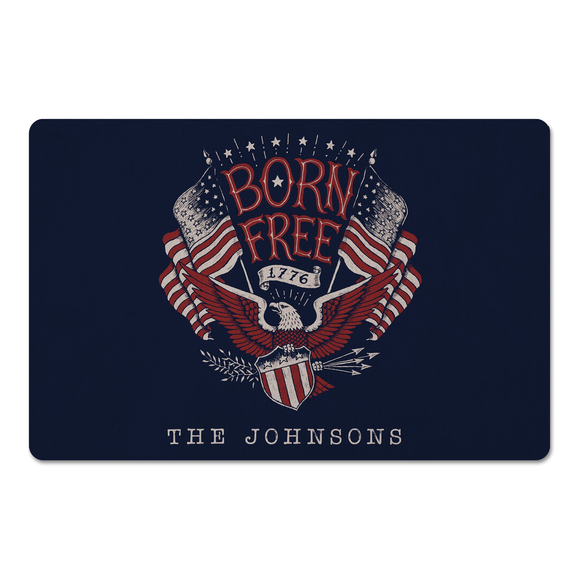 Born Free Eagle Personalized 18 x 27 Floor Mat