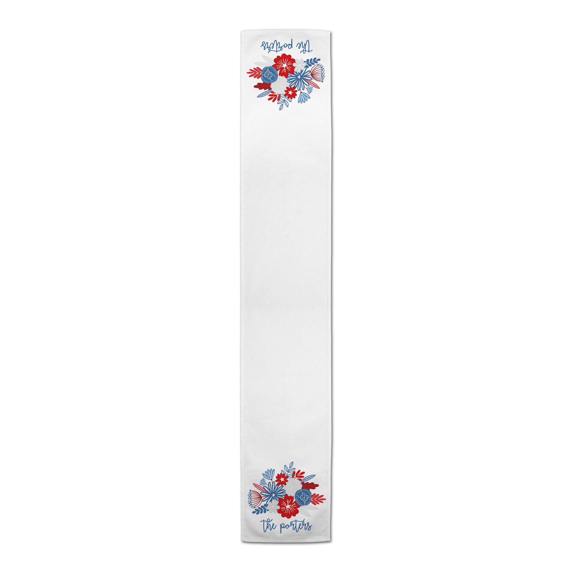Patriotic Flower Bunch Personalized 16 x 90 Cotton Twill Runner