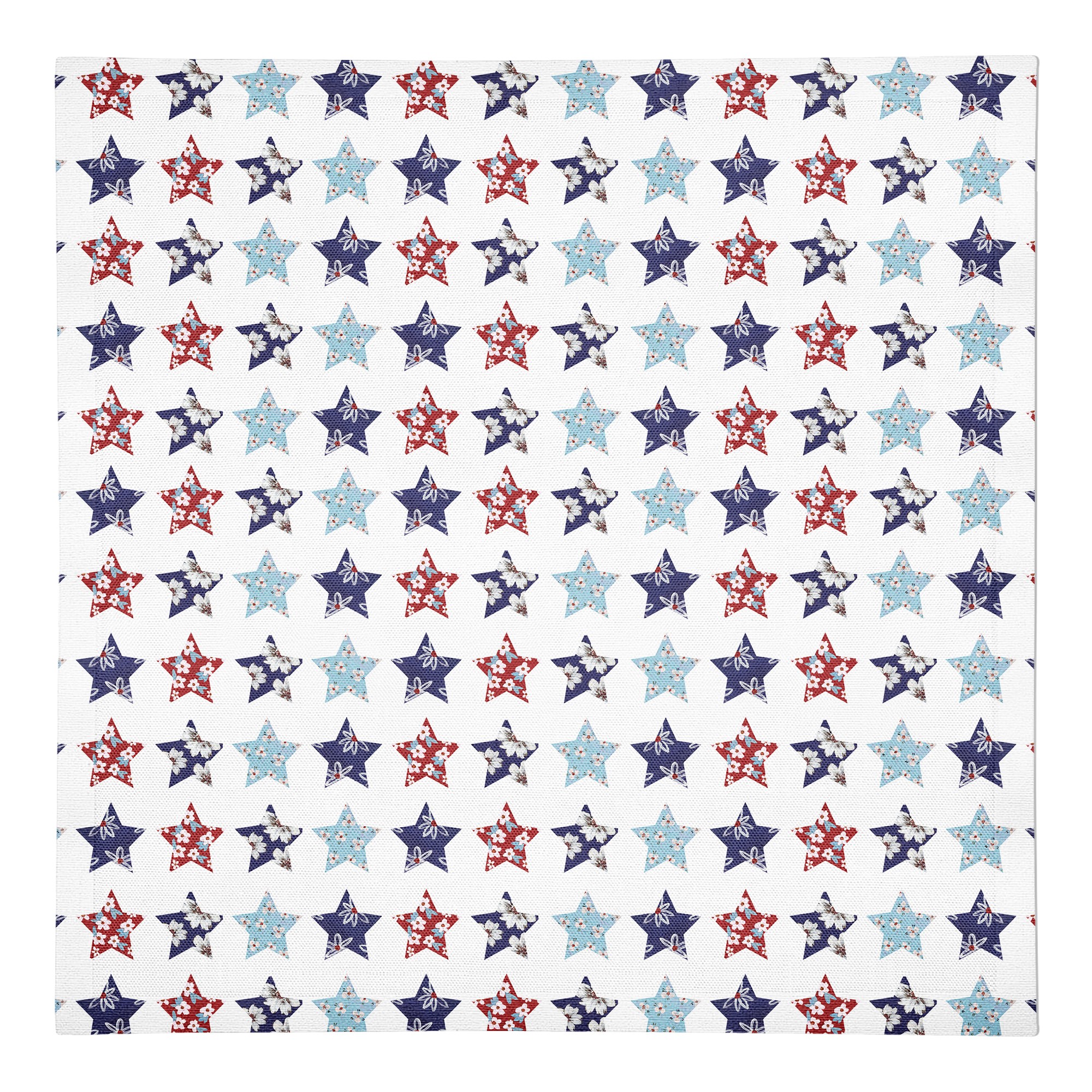 Floral Stars Pattern 10 x 10 Cotton Twill Napkin