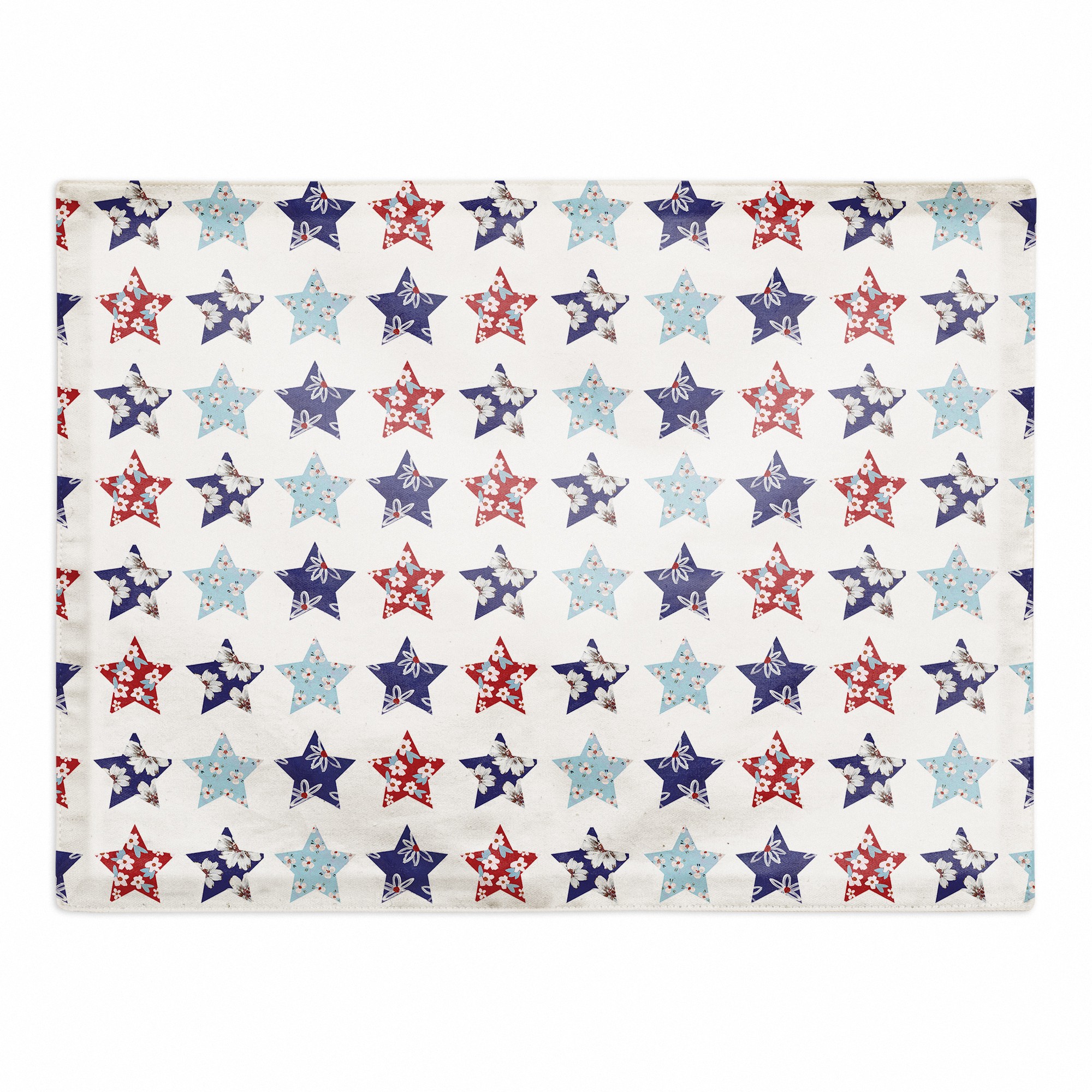 Floral Stars Pattern 14 x 18 Cotton Twill Placemat