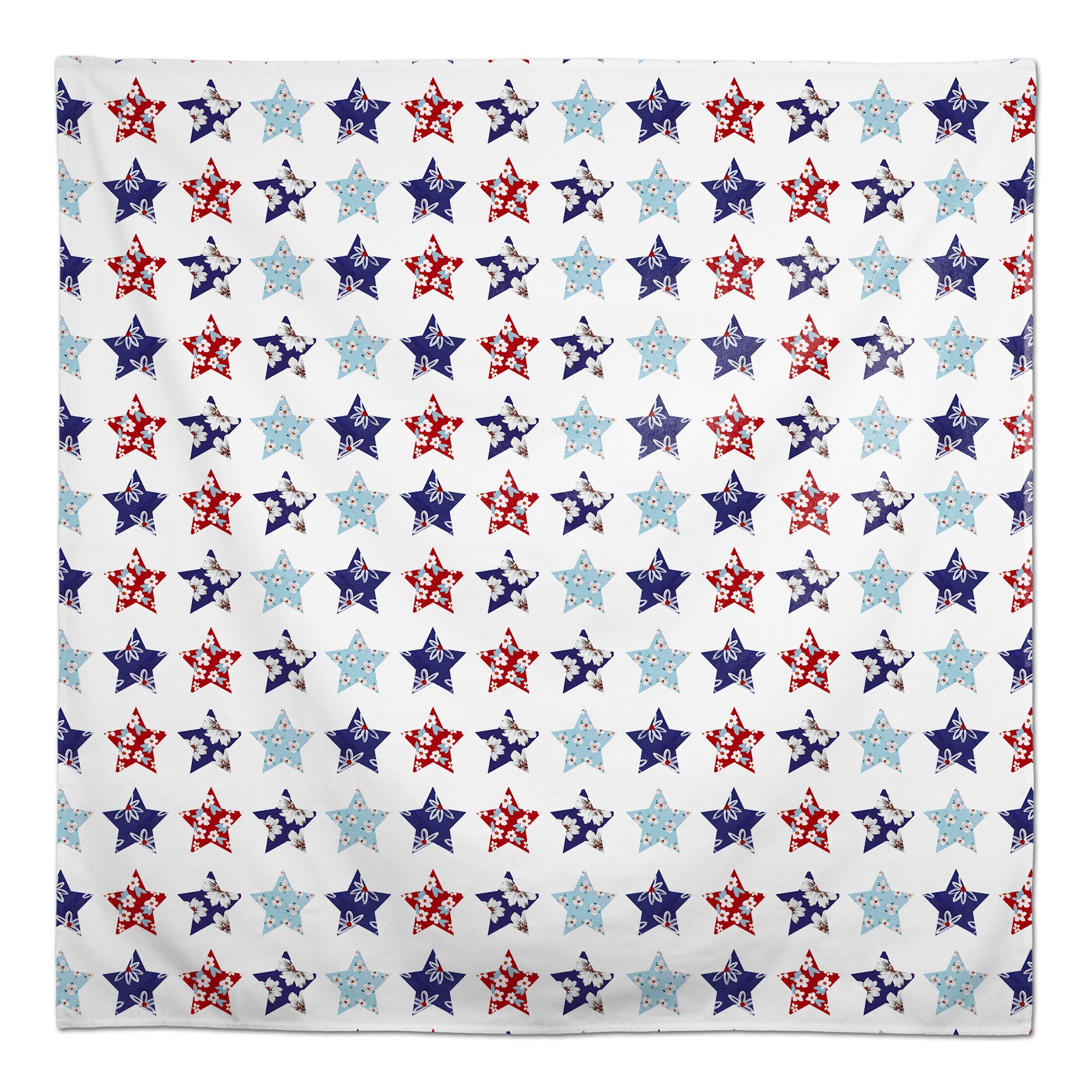 Floral Stars Pattern 58 x 58 Tablecloth