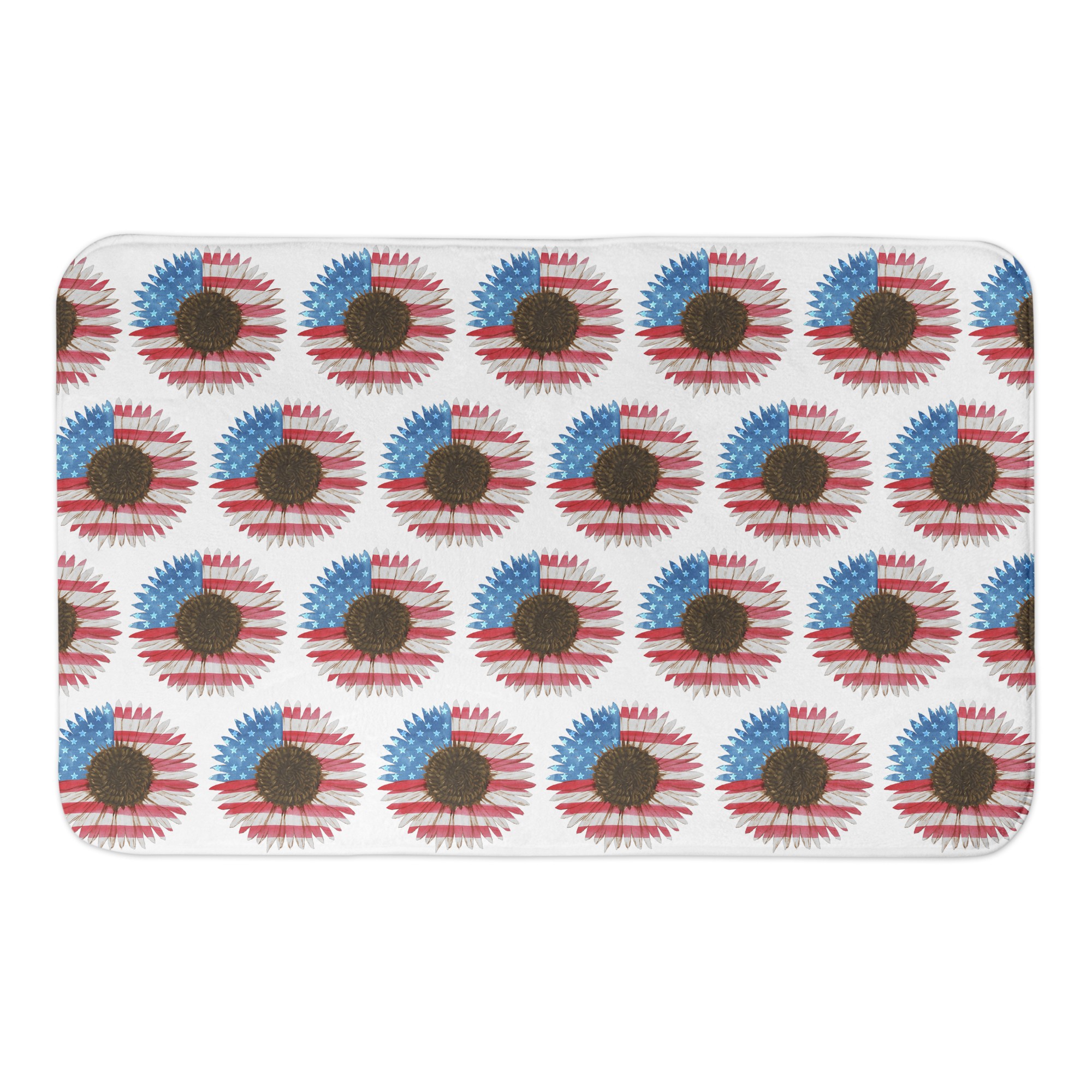 Patriotic Sunflower Pattern 21 x 34 Bath Mat