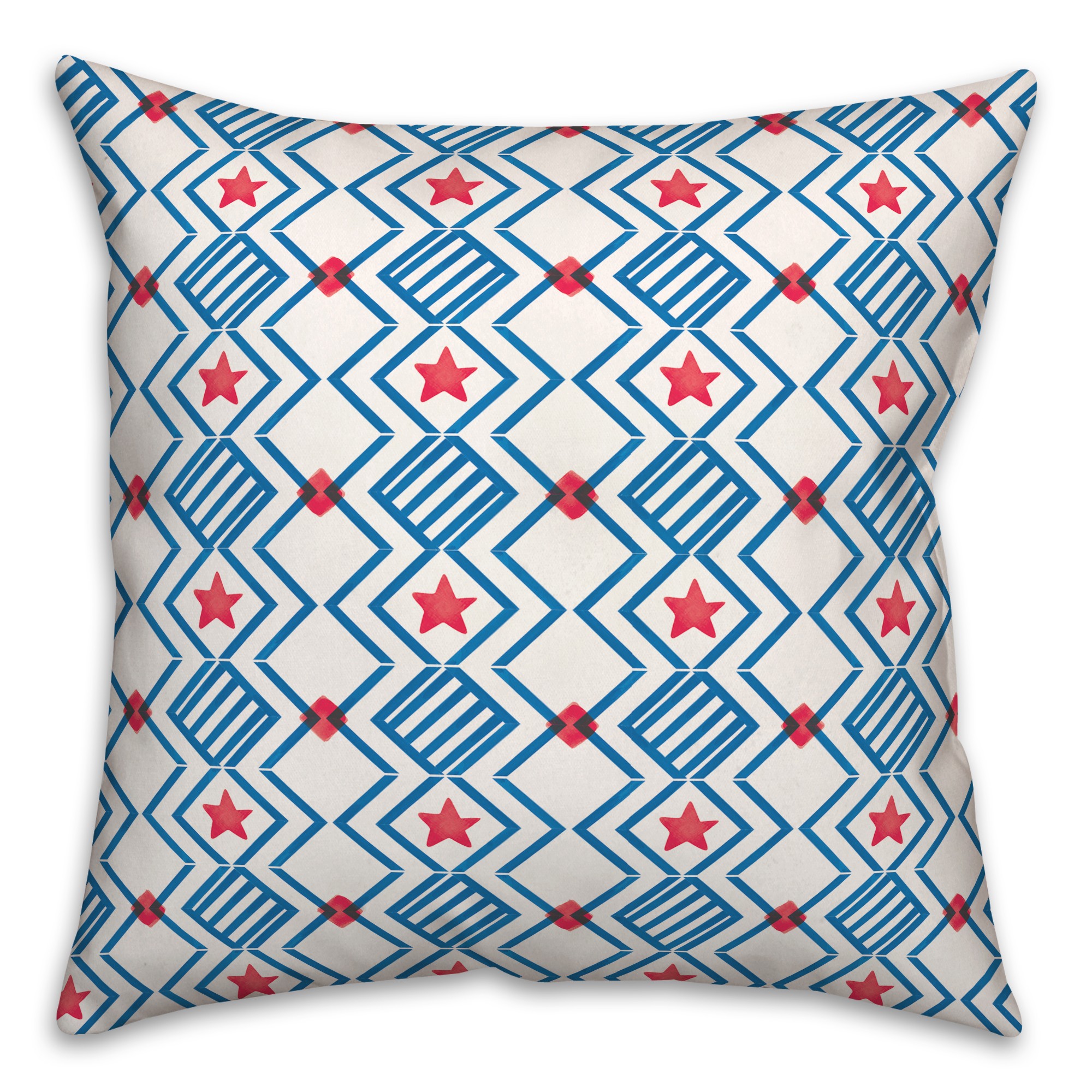 Stars and Stripes Pattern 18 x 18 Indoor / Outdoor Pillow