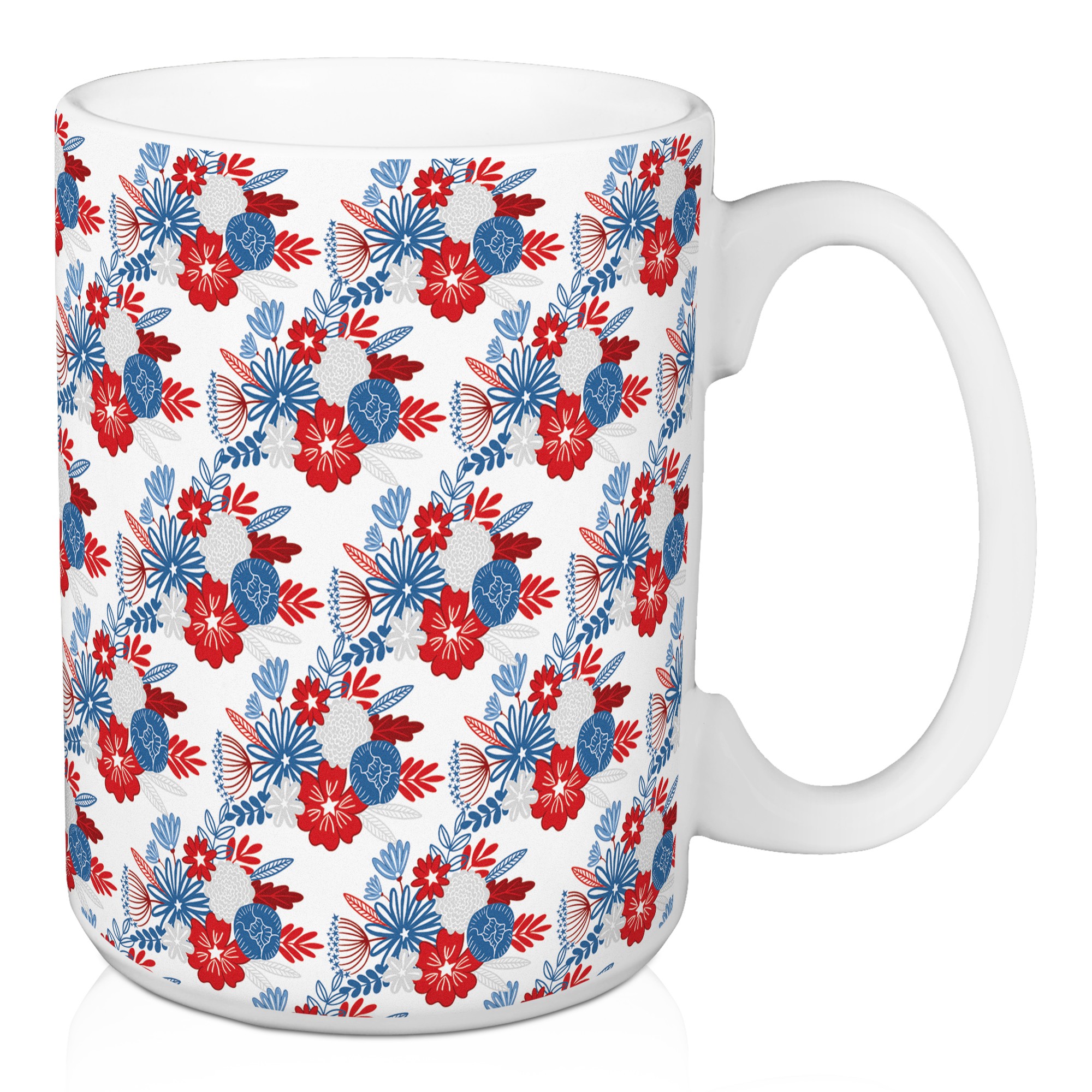 Patriotic Flower Bunch Pattern 5 x 4.62 Mug