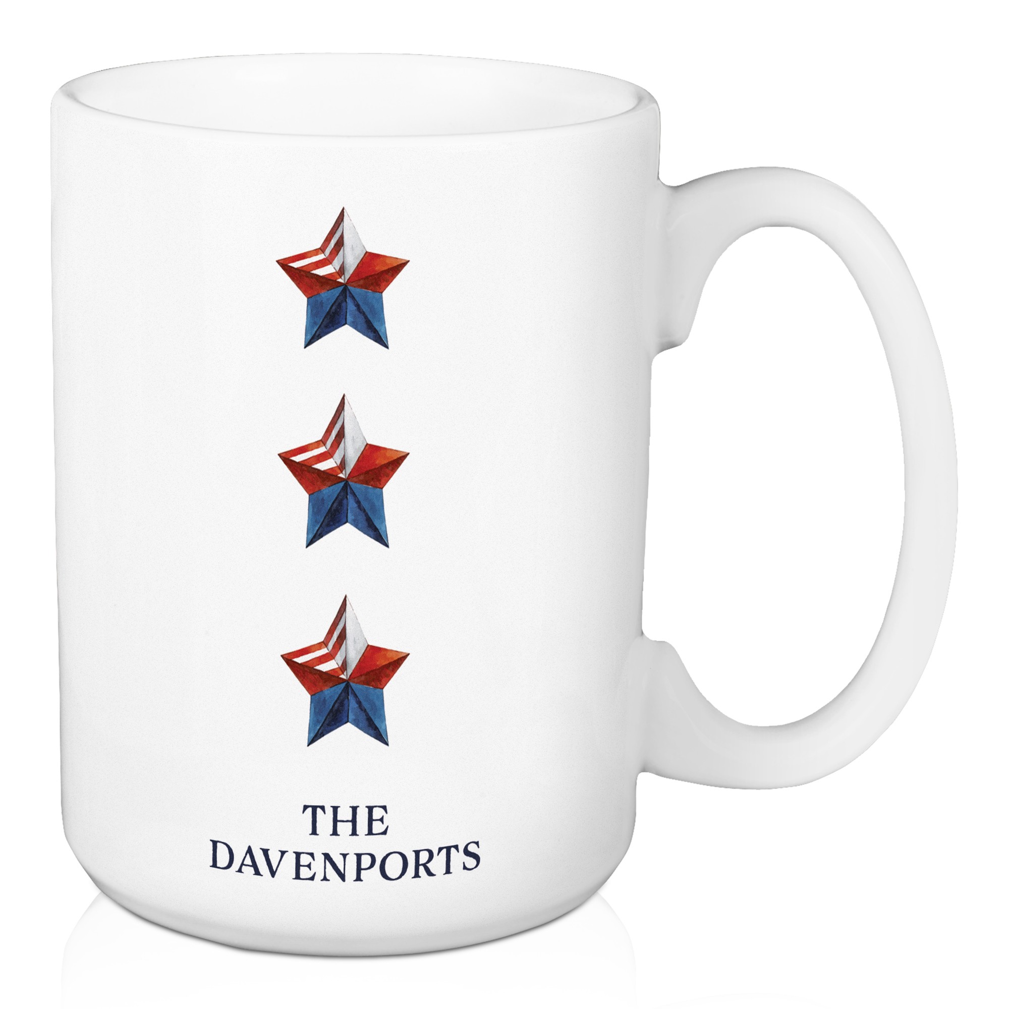Patriotic Star Trio Personalized 5 x 4.62 Mug