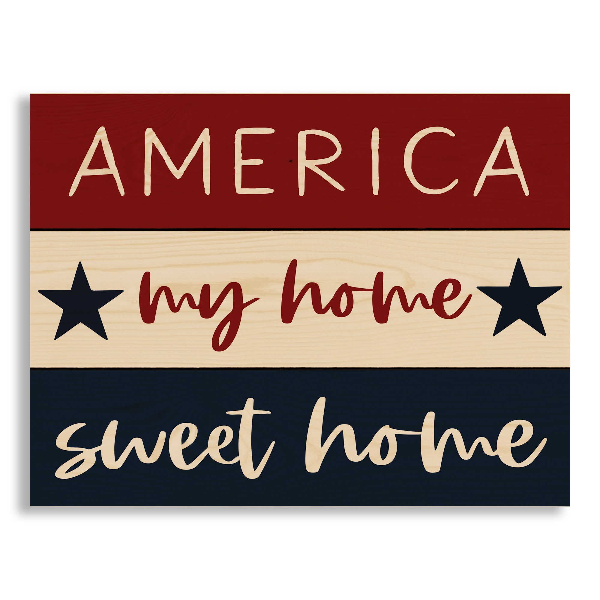 America my Home Sweet Home 10.69 x 14 Pallet Wood Art