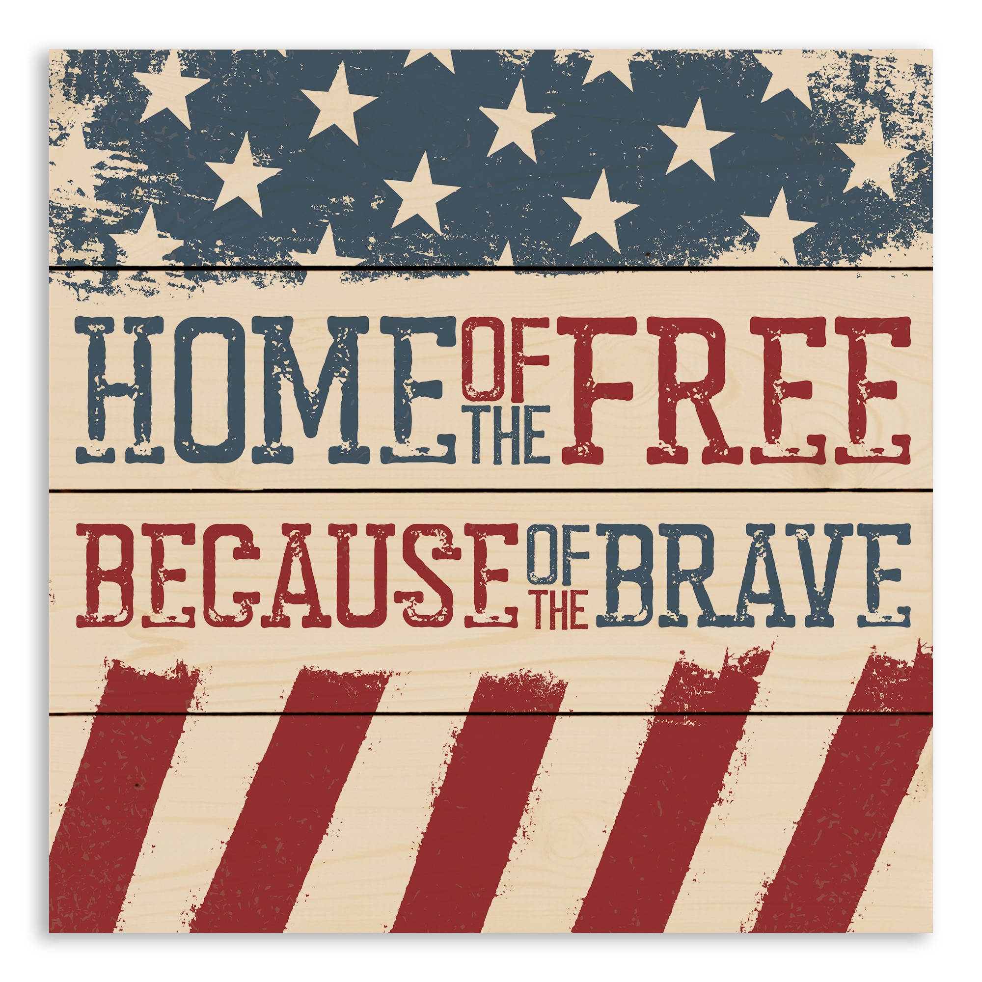 Because of the Brave 14 x 14 Pallet Wood Art