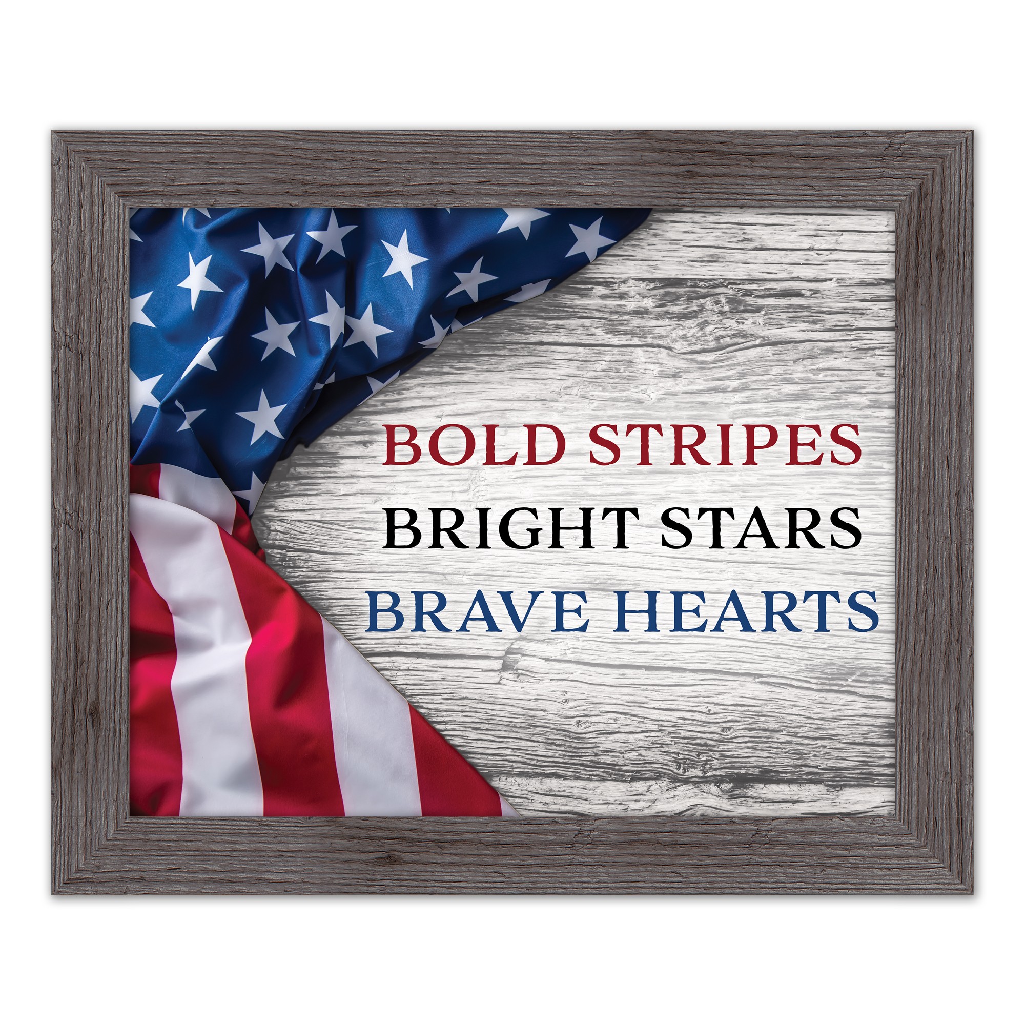 Bold Bright Brave 20 x 16 Western Gray Framed Print