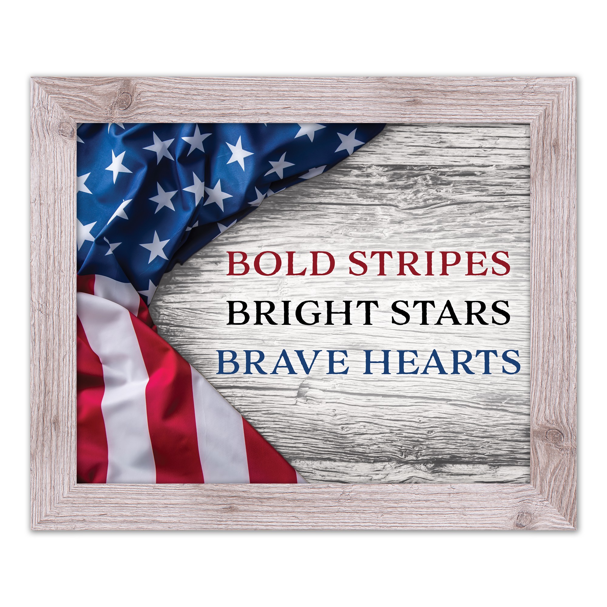 Bold Bright Brave 20 x 16 Western White Framed Print