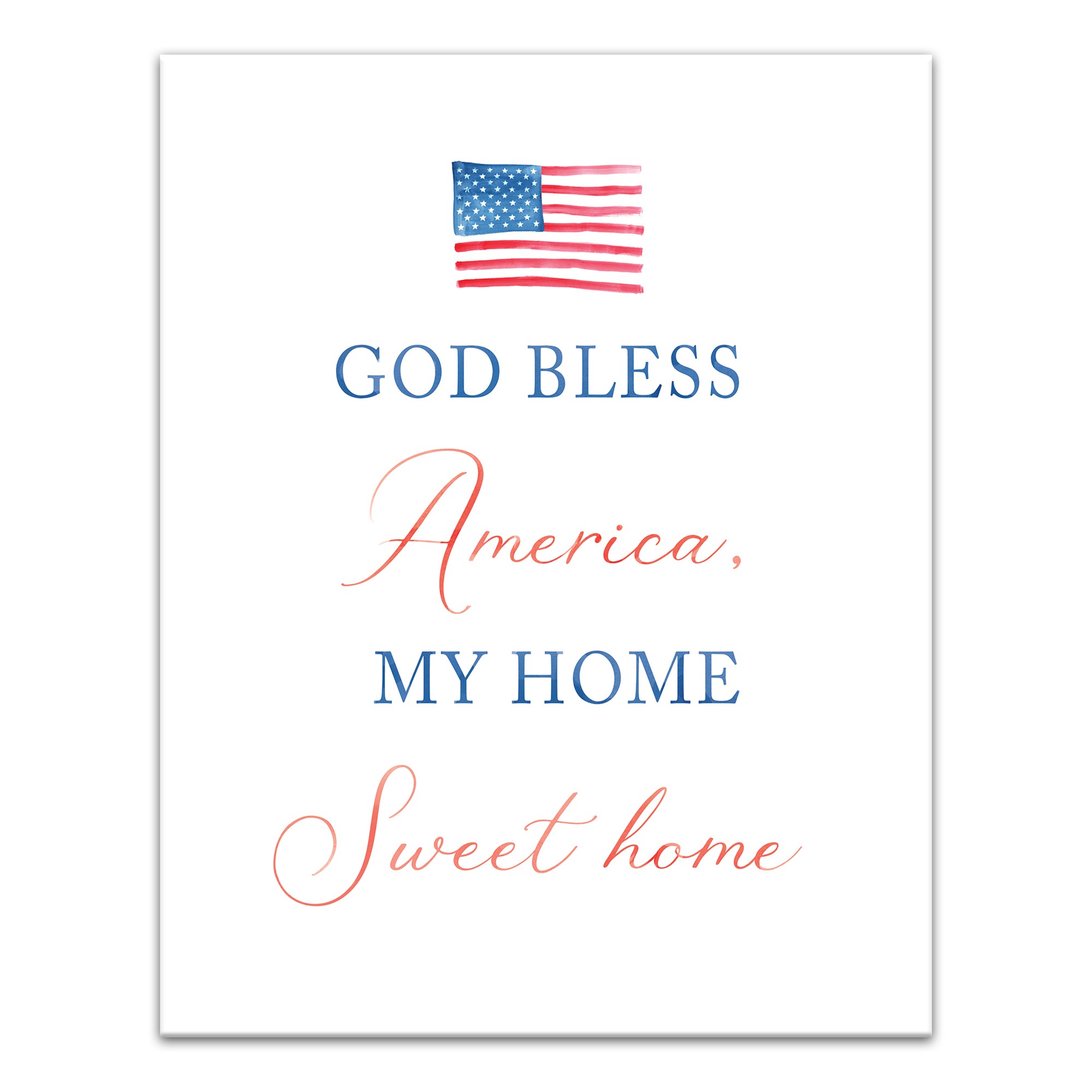 America my Home Sweet Home 11 x 14 Canvas Wall Art