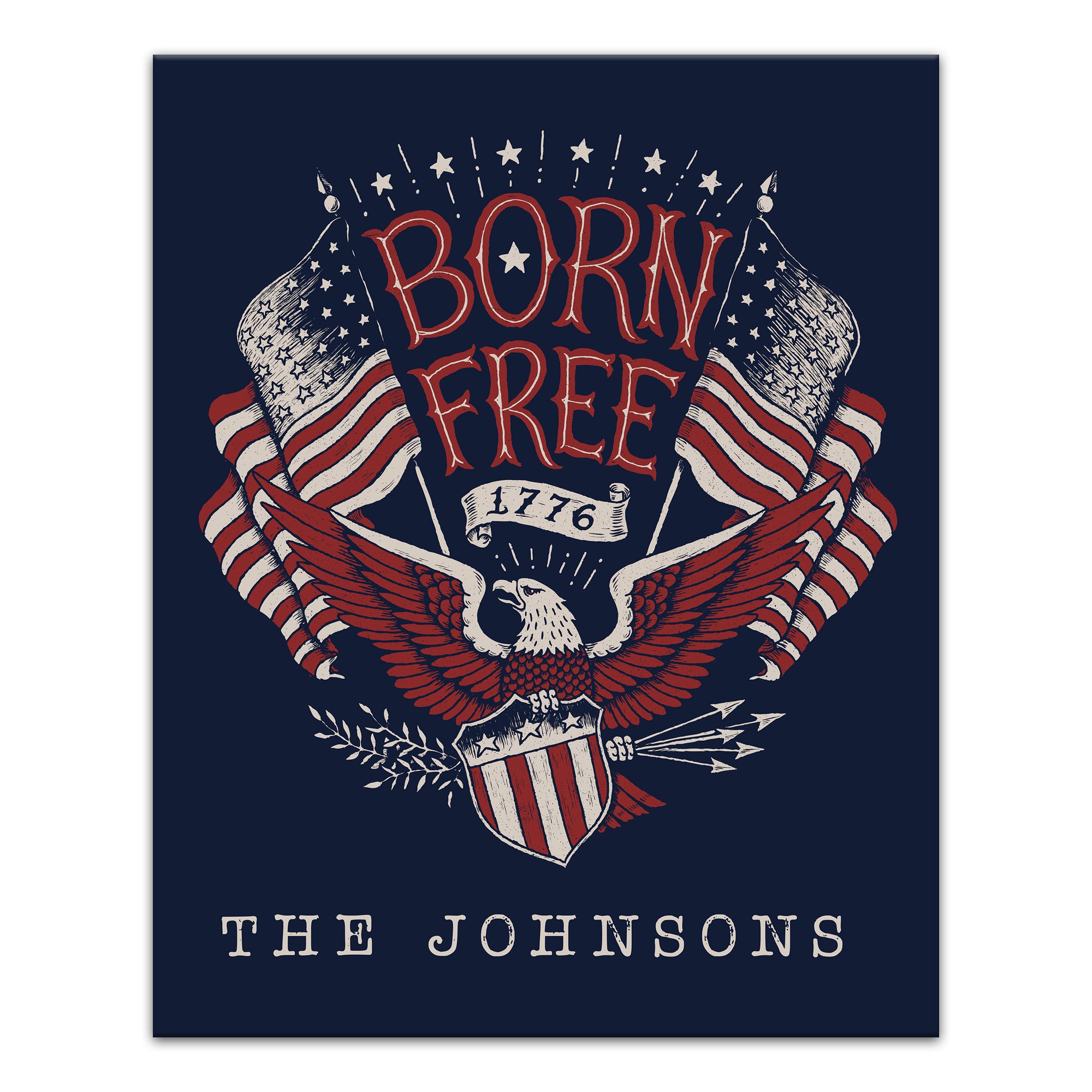 Born Free Eagle Personalized 16 x 20 Canvas Wall Art