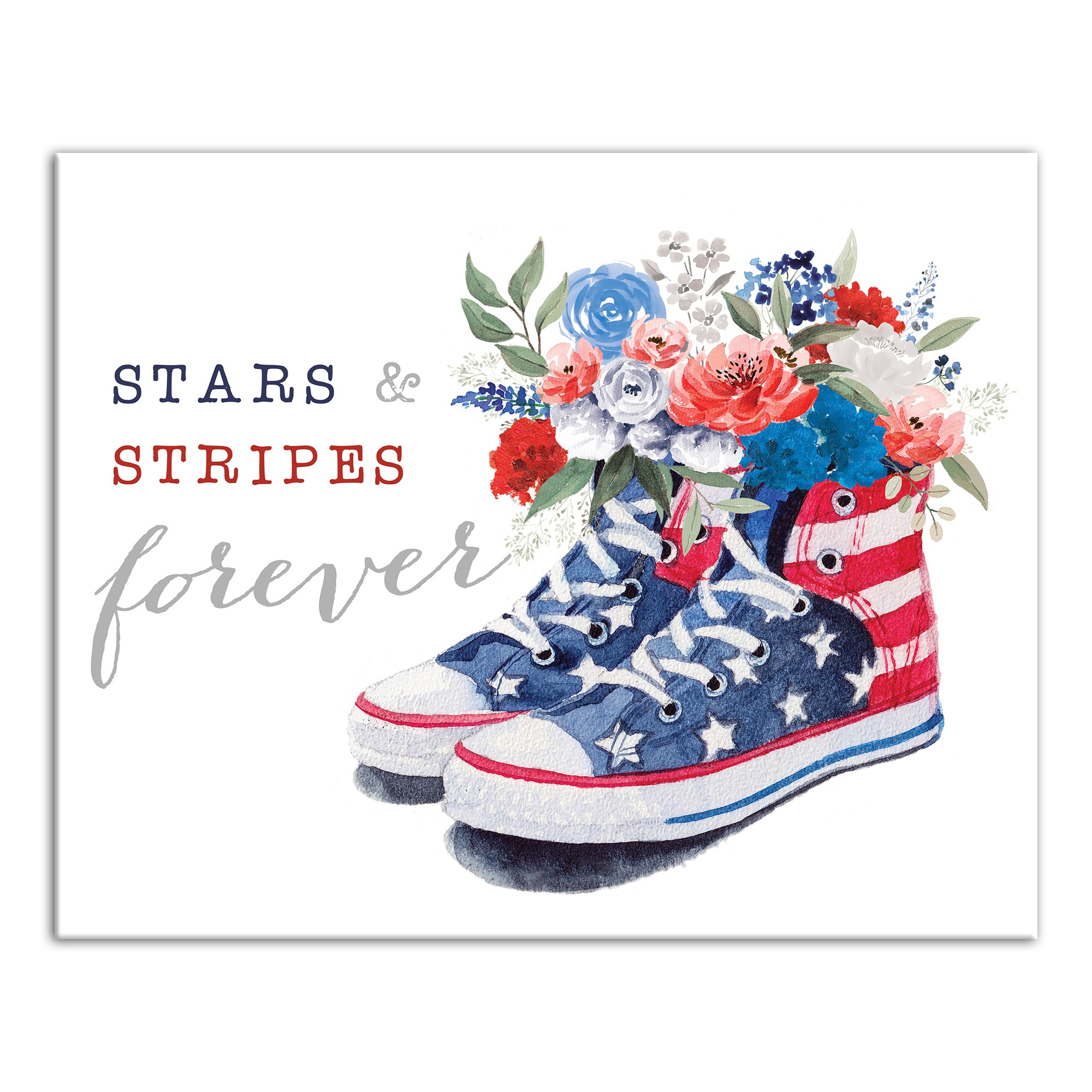 Stars and Stripes Sneakers 20 x 16 Canvas Wall Art