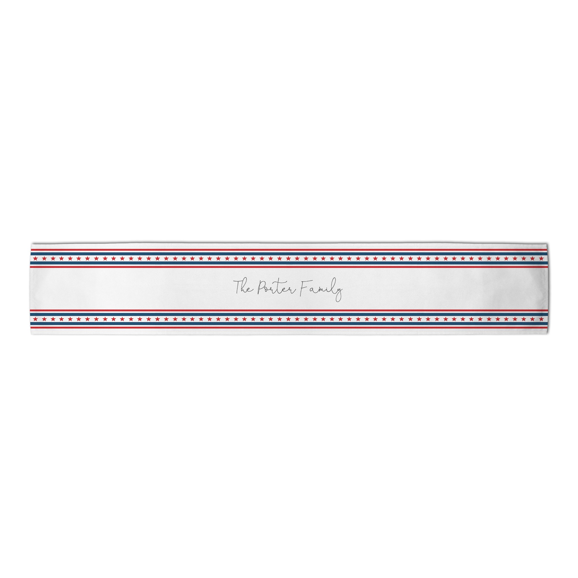 Patriotic Family Personalized 16 x 72 Outdoor Table Runner