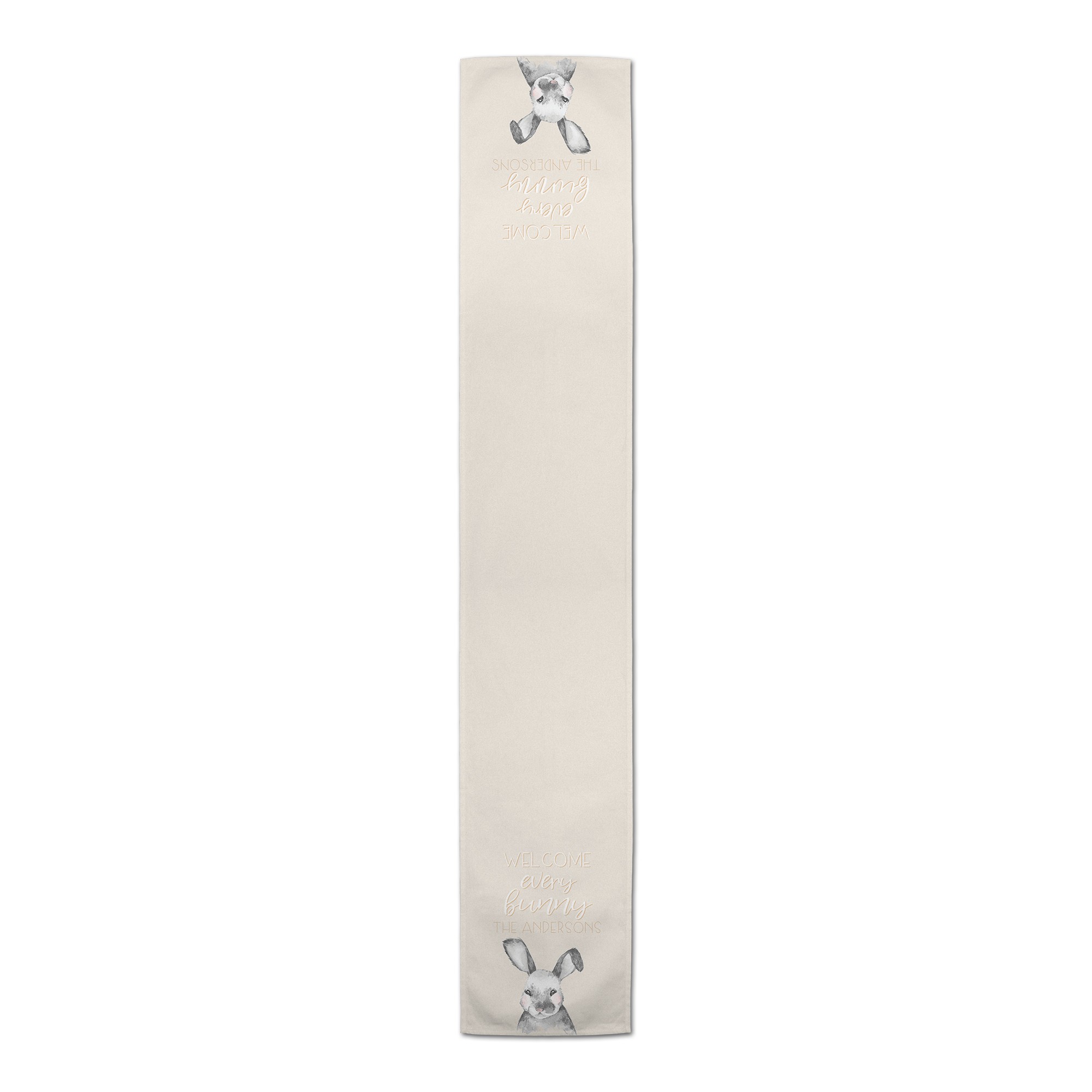 Welcome Every Bunny Personalized 16 x 72 Outdoor Table Runner
