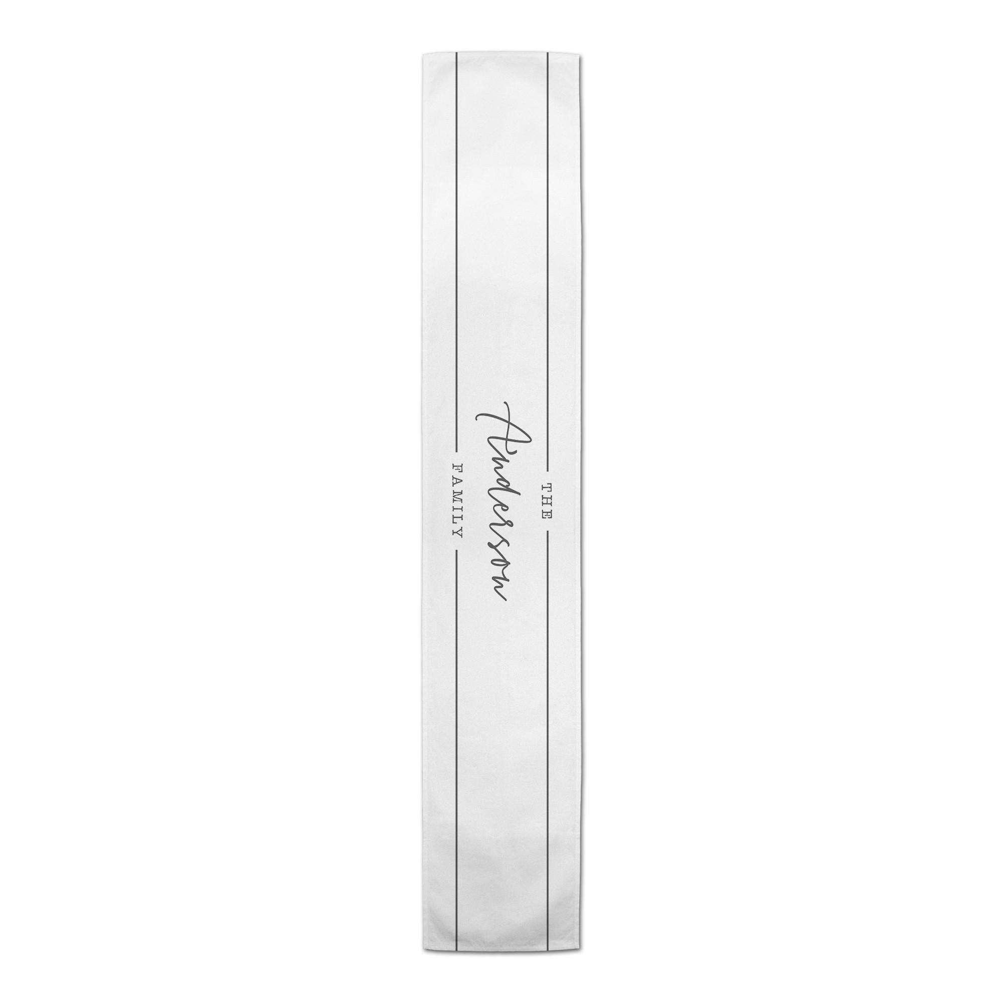 Gray Family Lines Personalized 16 x 72 Outdoor Table Runner
