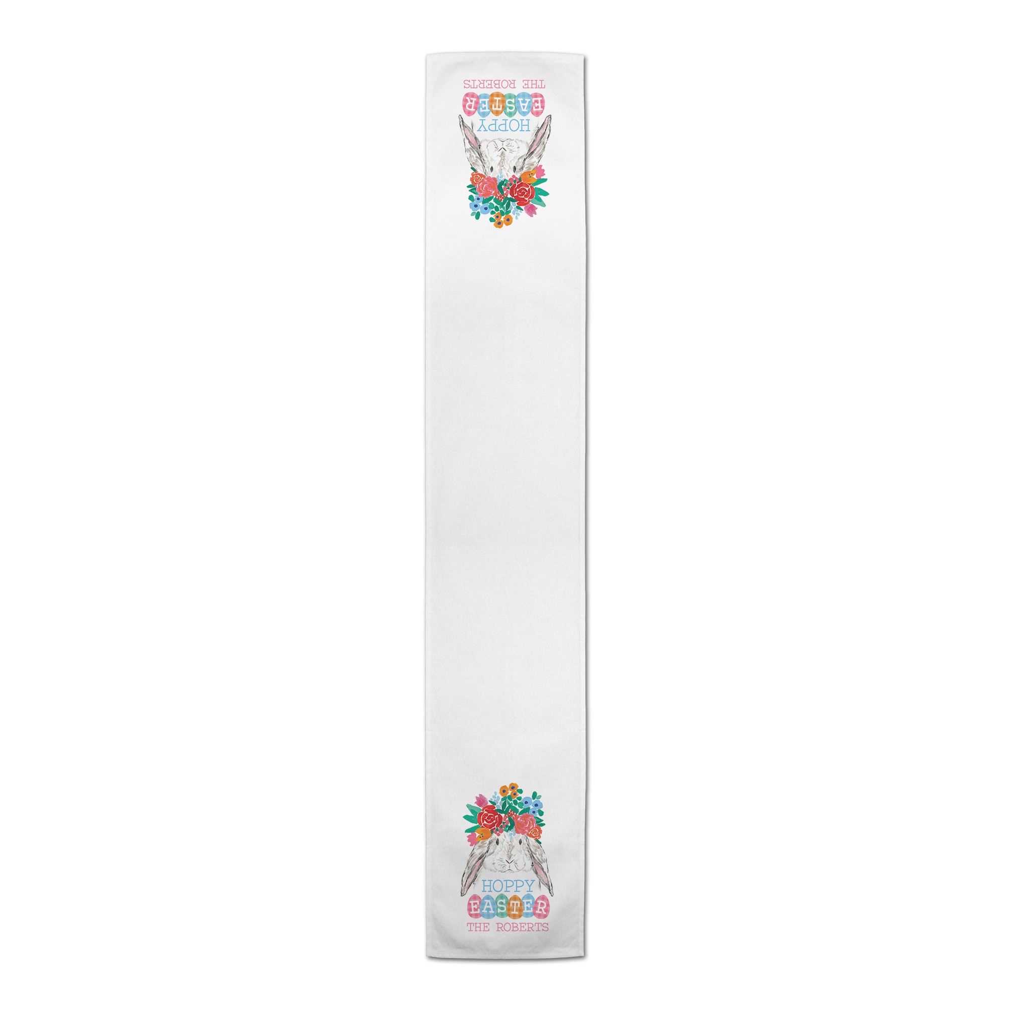 Hoppy Easter Plaid Eggs Personalized 16 x 90 Outdoor Table Runner