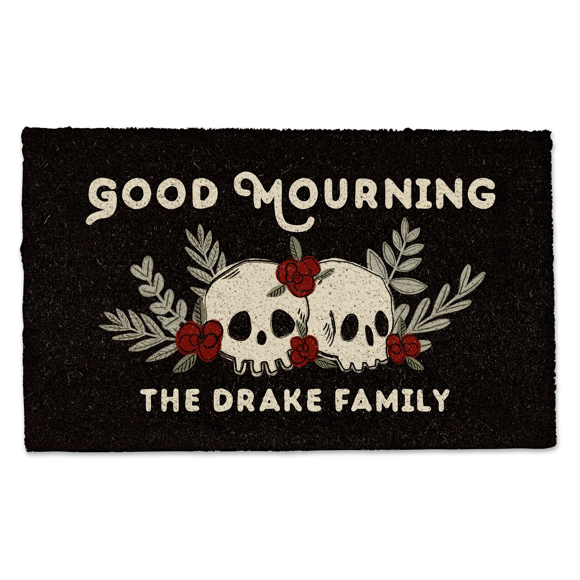 Good Mourning Personalized 30 x 18 Door Mat