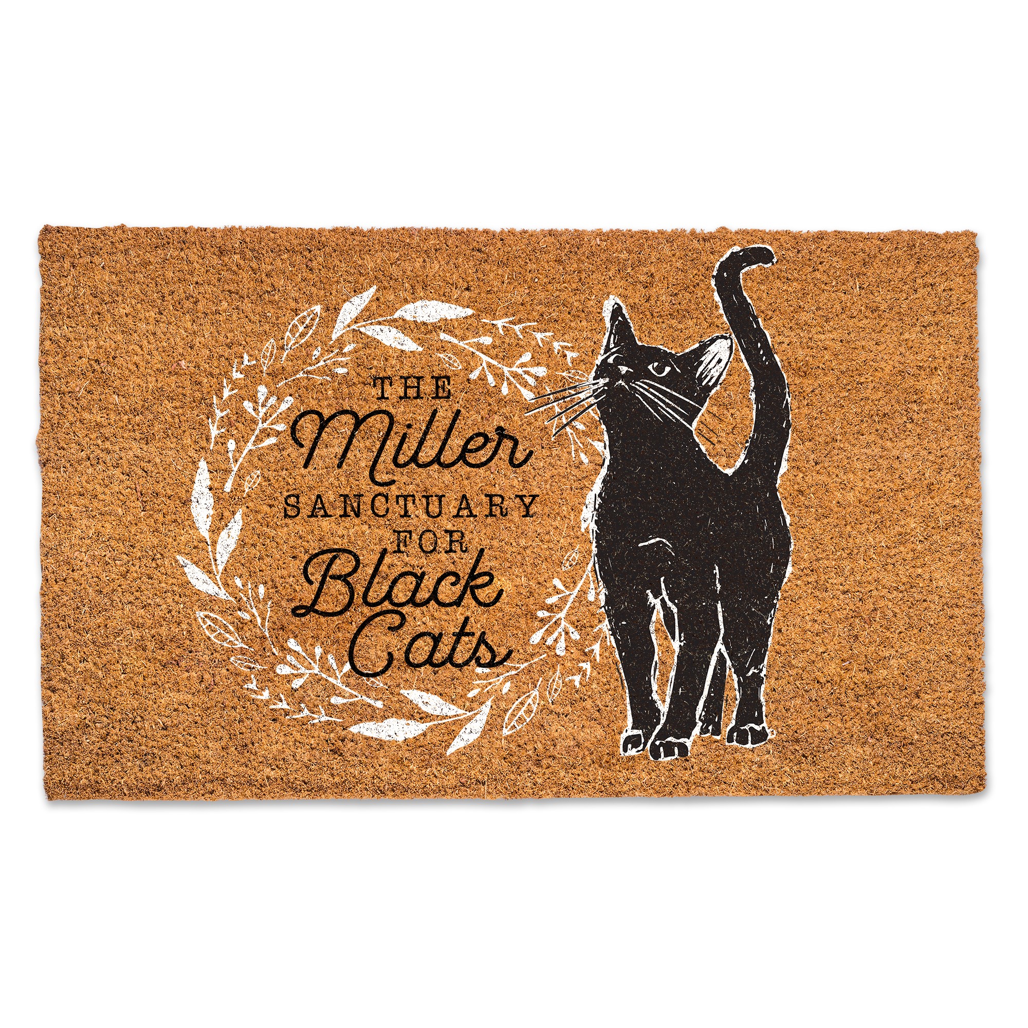 Black Cat Sanctuary Personalized 30 x 18 Door Mat