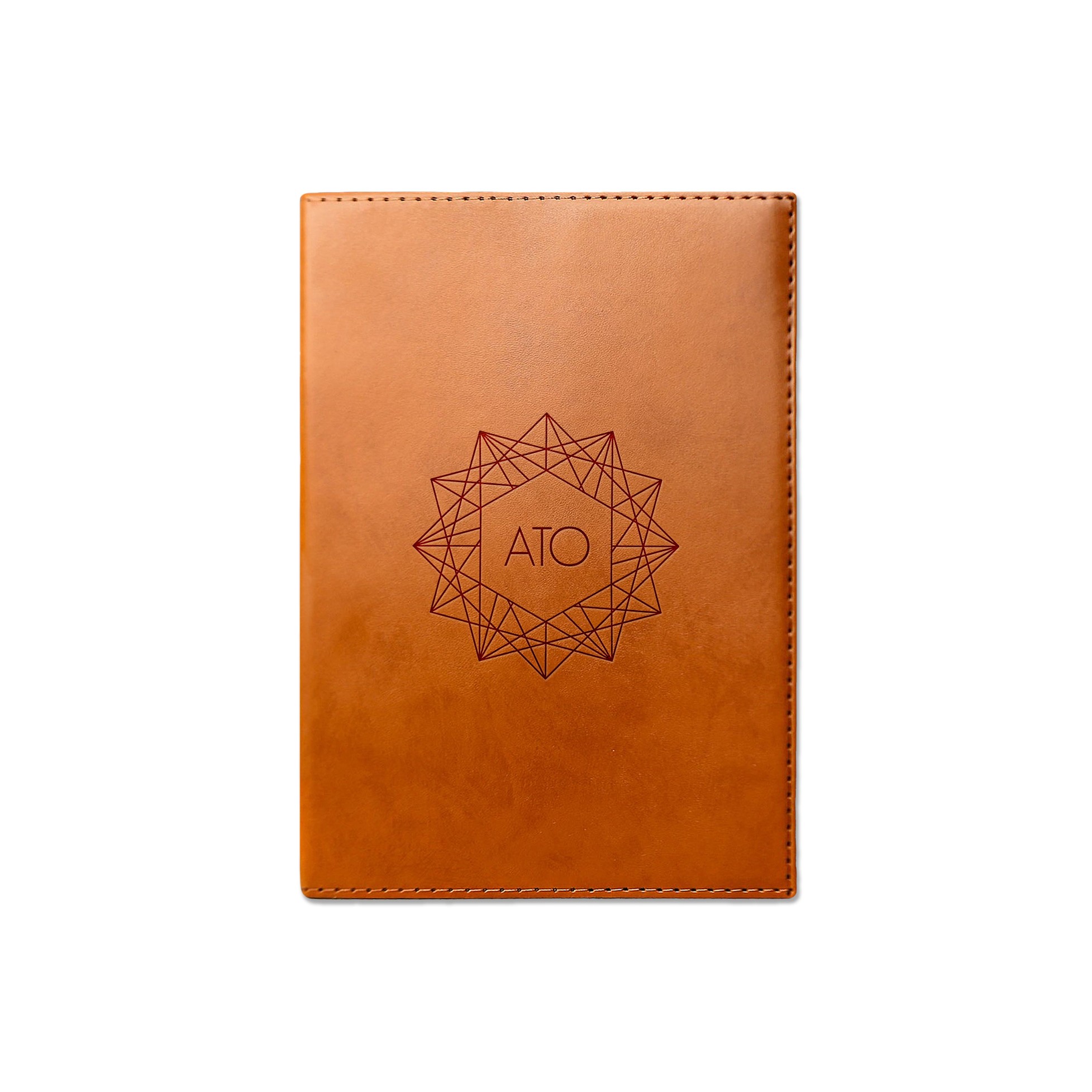 Geo Shape Monogram Personalized 6 x 8.5 Rawhide Leather Journal