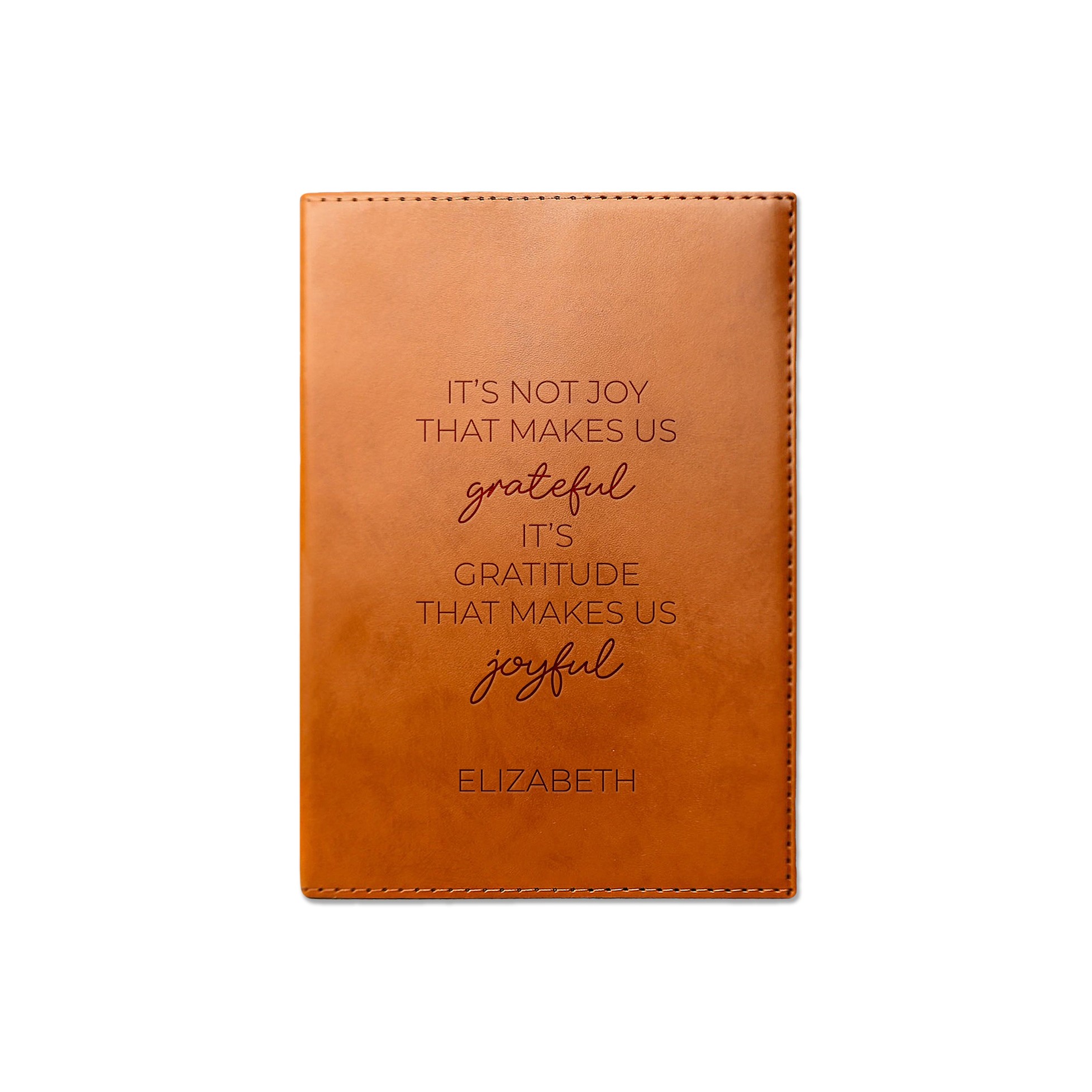 Gratitude Makes Us Joyful Personalized 6 x 8.5 Rawhide Leather Journal